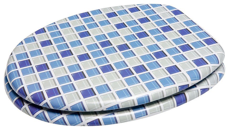 Sanilo Toiletzitting Mozaïek blauw met soft-closemechanisme