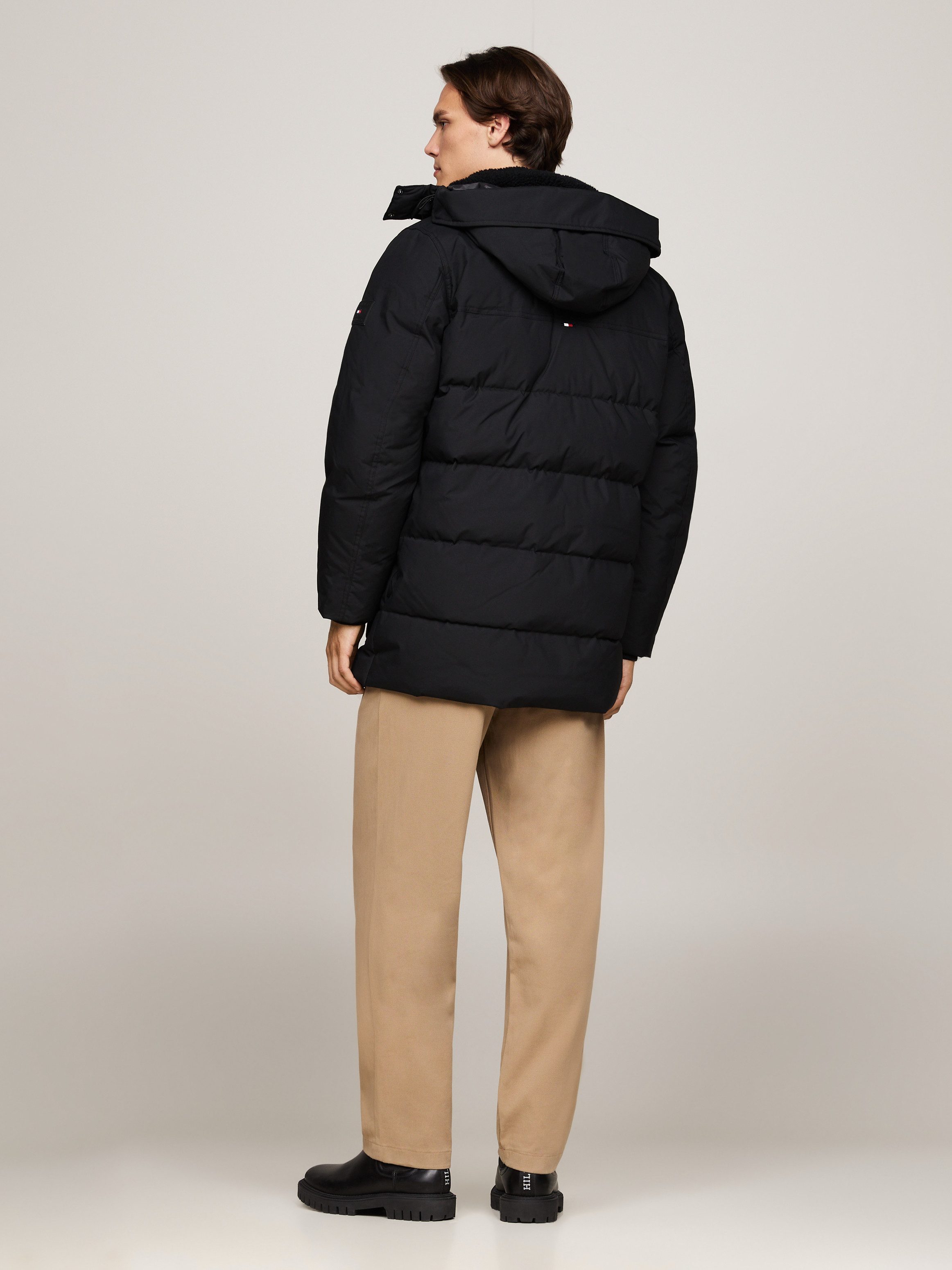 Tommy Hilfiger Parka Rockie Utility Parka hoog gesloten, staande kraag met faux bont