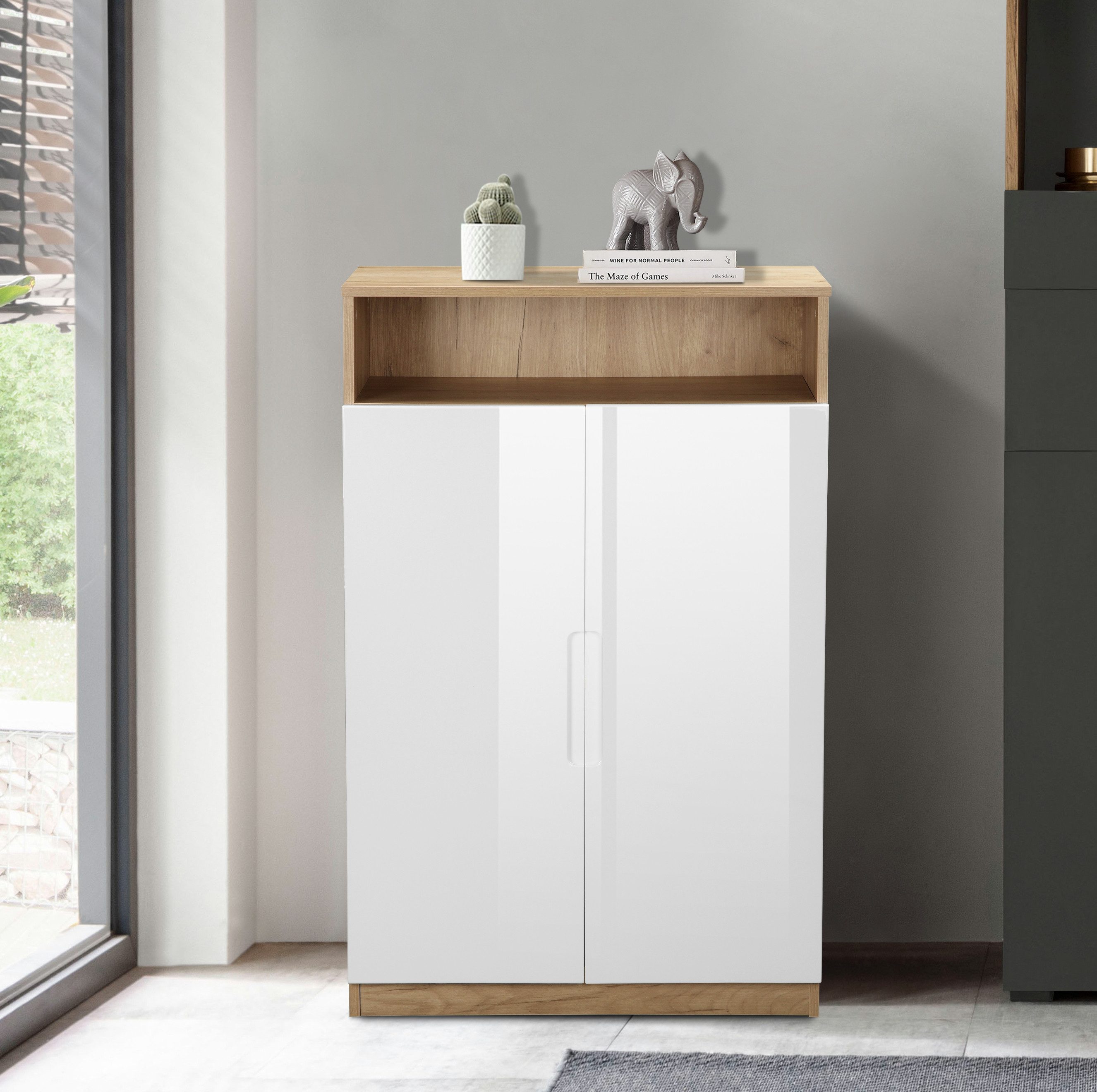 andas Archiefkast Lund met grepen en hoogglans fronten, mappenhoogte, breedte 70 cm