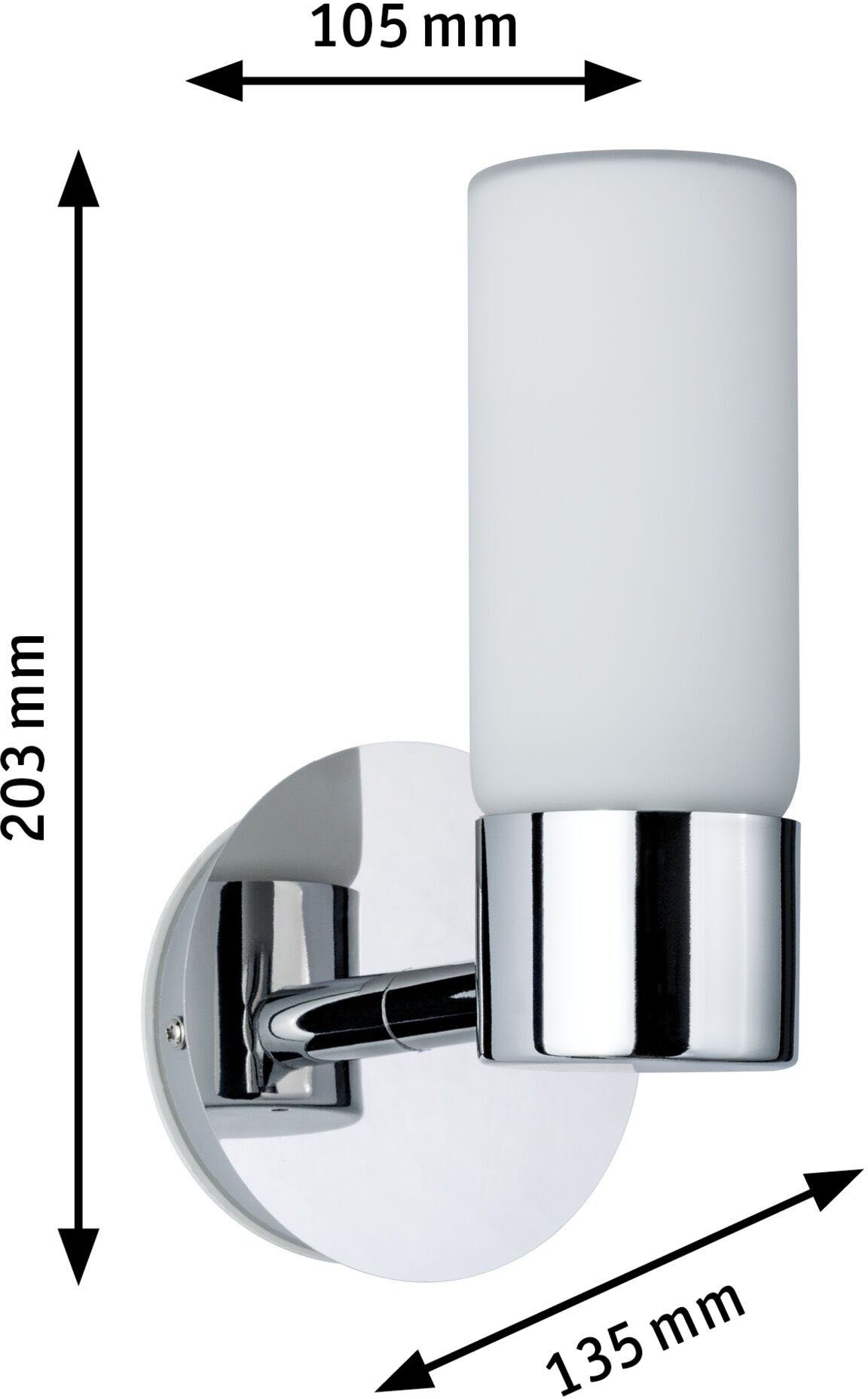 Paulmann Led-wandlamp Eleon G9, IP44, max. 33W G9, chroom/satijn, 230V, metaal/glas (1 stuk)
