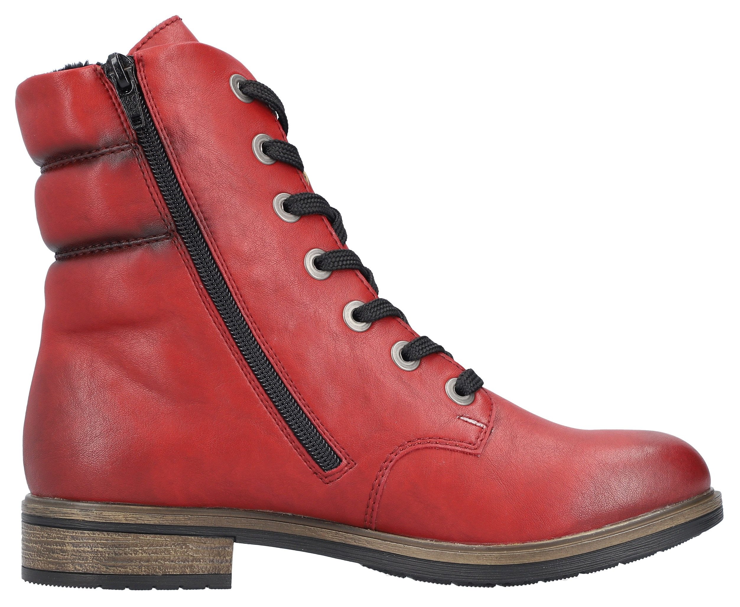 Rieker Veterlaarsjes lace-up boots, ankle boots, block heel, with inner zipper