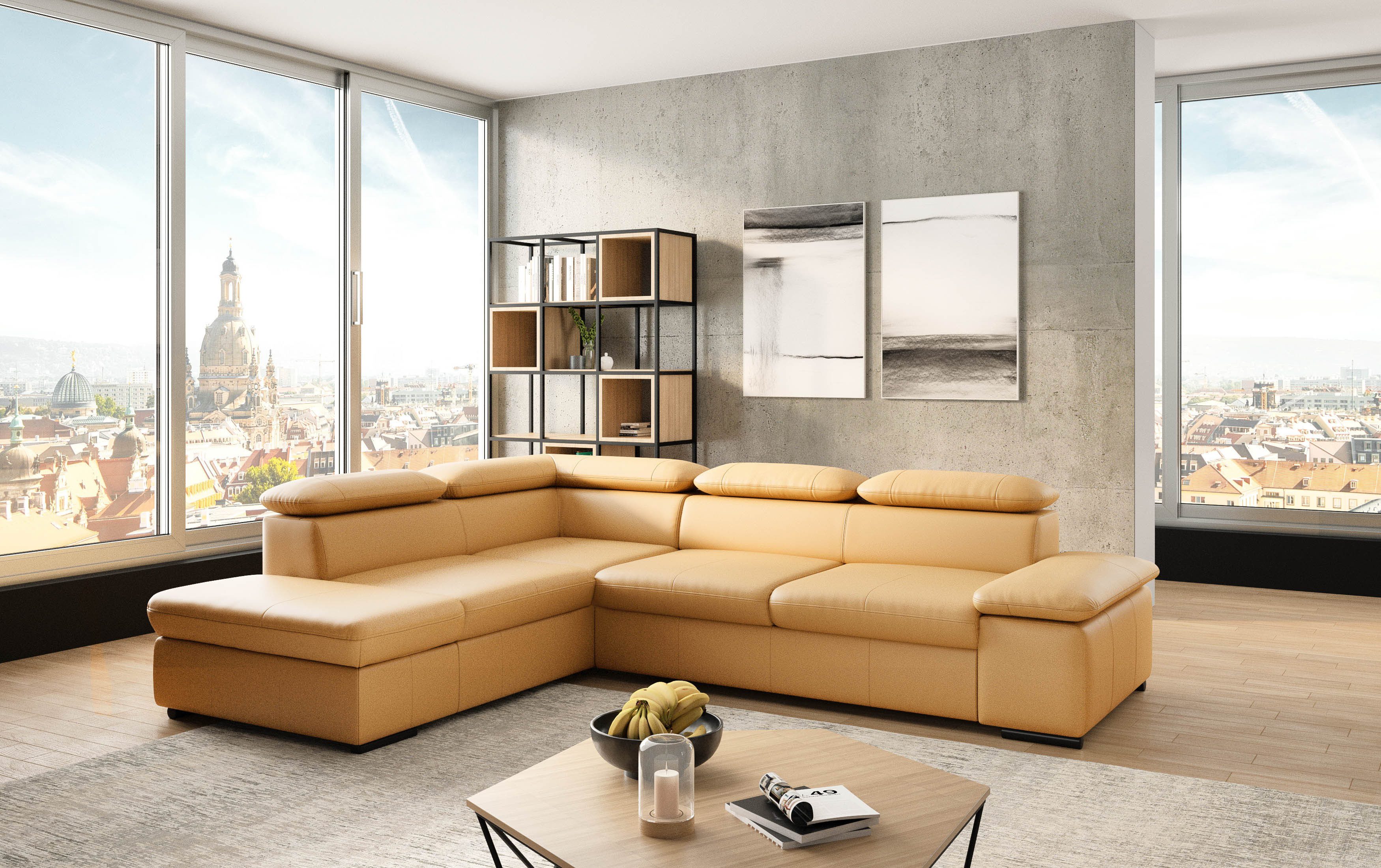 sit&more Hoekbank Alcudia L-vorm met armverstelling, optionele hoofdeindverstelling en bedfunctie