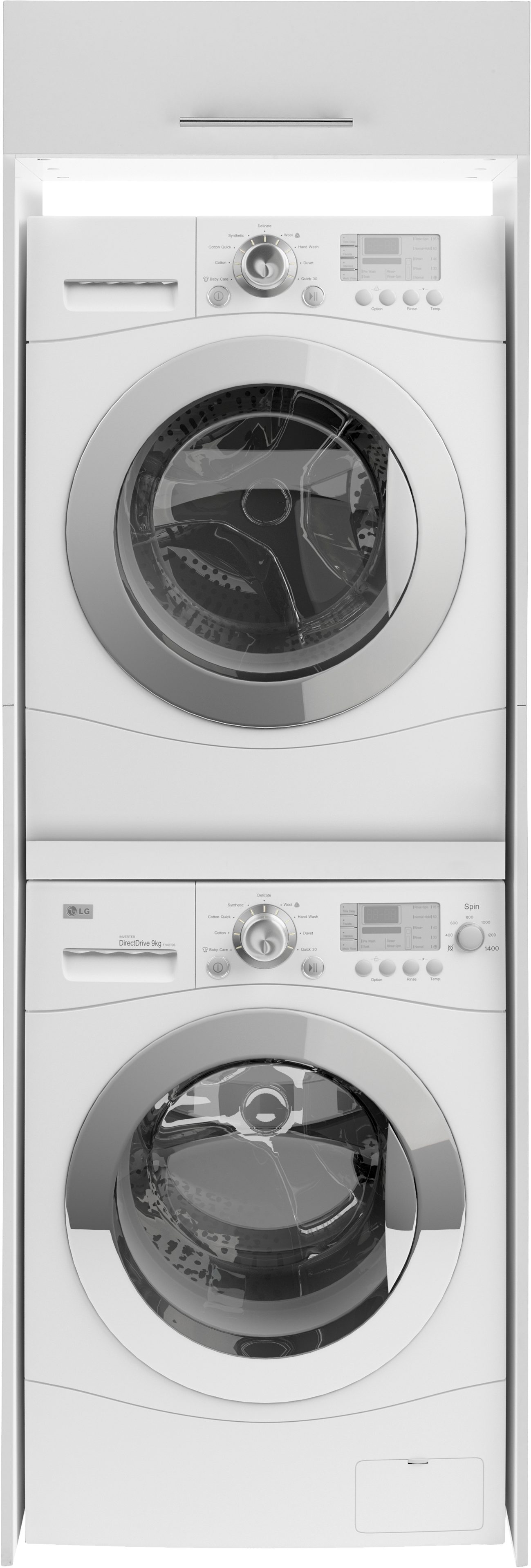 RESPEKTA Kast voor wasmachine Clara (h x b x d) 200 x 67,4 x 67,6 cm ombouwkasten wit