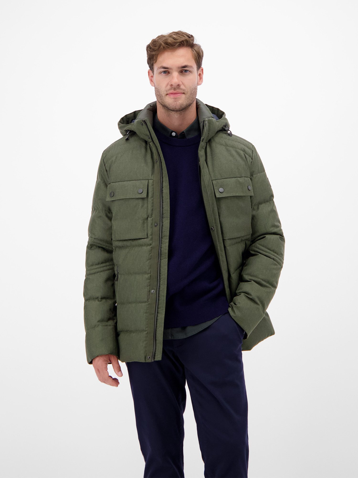 Lerros Gewatteerde jas LERROS Heren fieldjacket in wol-look