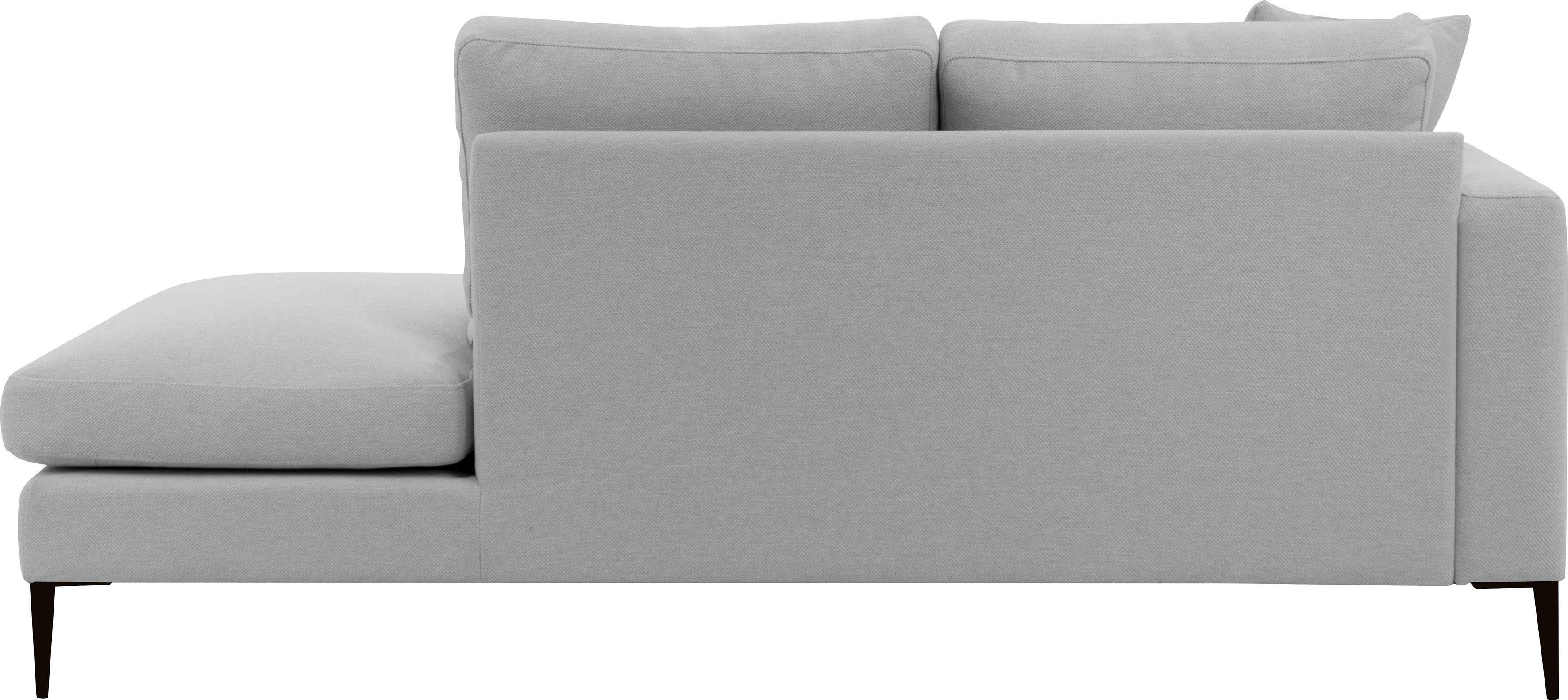 Leonique Récamier Cozy chaise longue, afmetingen B/D/H: 195/97/80 cm met los kussen en metalen poten, armleuning naar keuze links of rechts