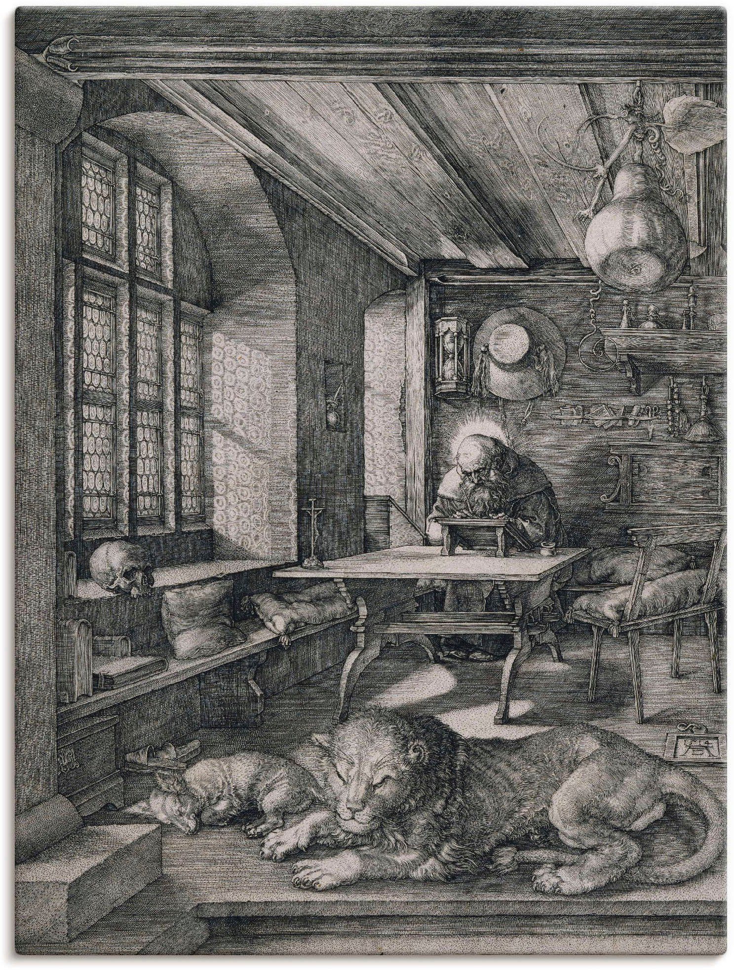 Artland Artprint Hiëronymus in een kist. 1514 in vele afmetingen & productsoorten -artprint op linnen, poster, muursticker / wandfolie ook geschikt voor de badkamer (1 stuk)