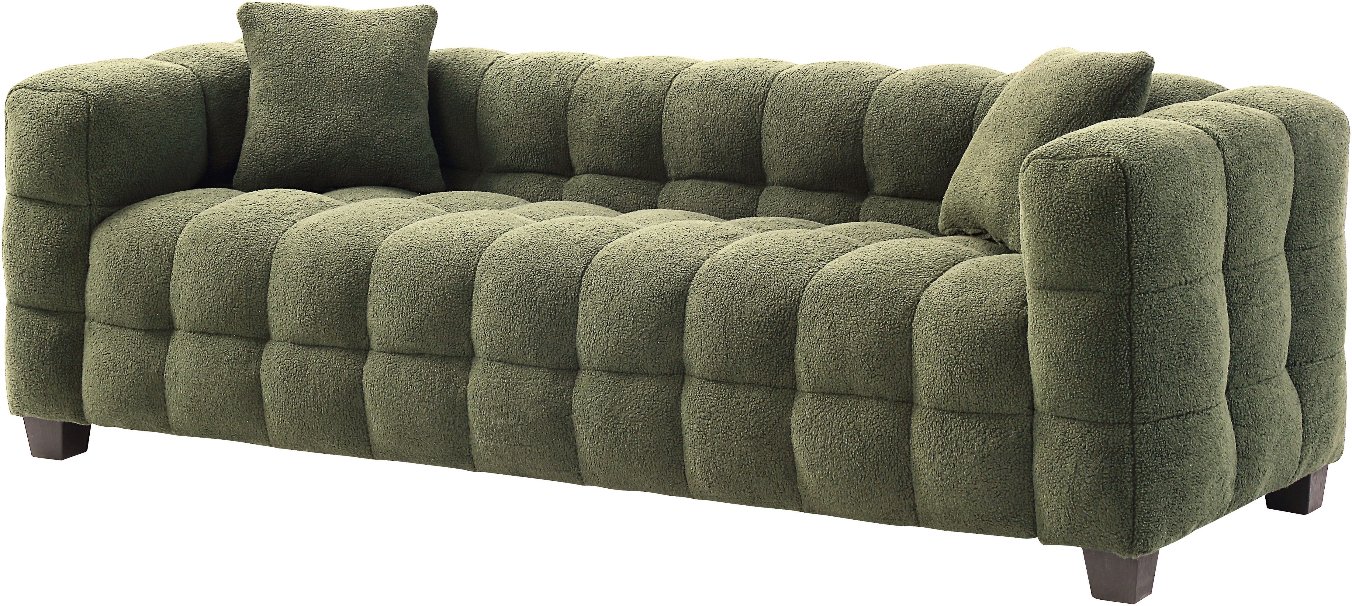 ATLANTIC home collection 3-zitsbank Stella incl. 2 sierkussens en gemaakt van moderne teddy stof