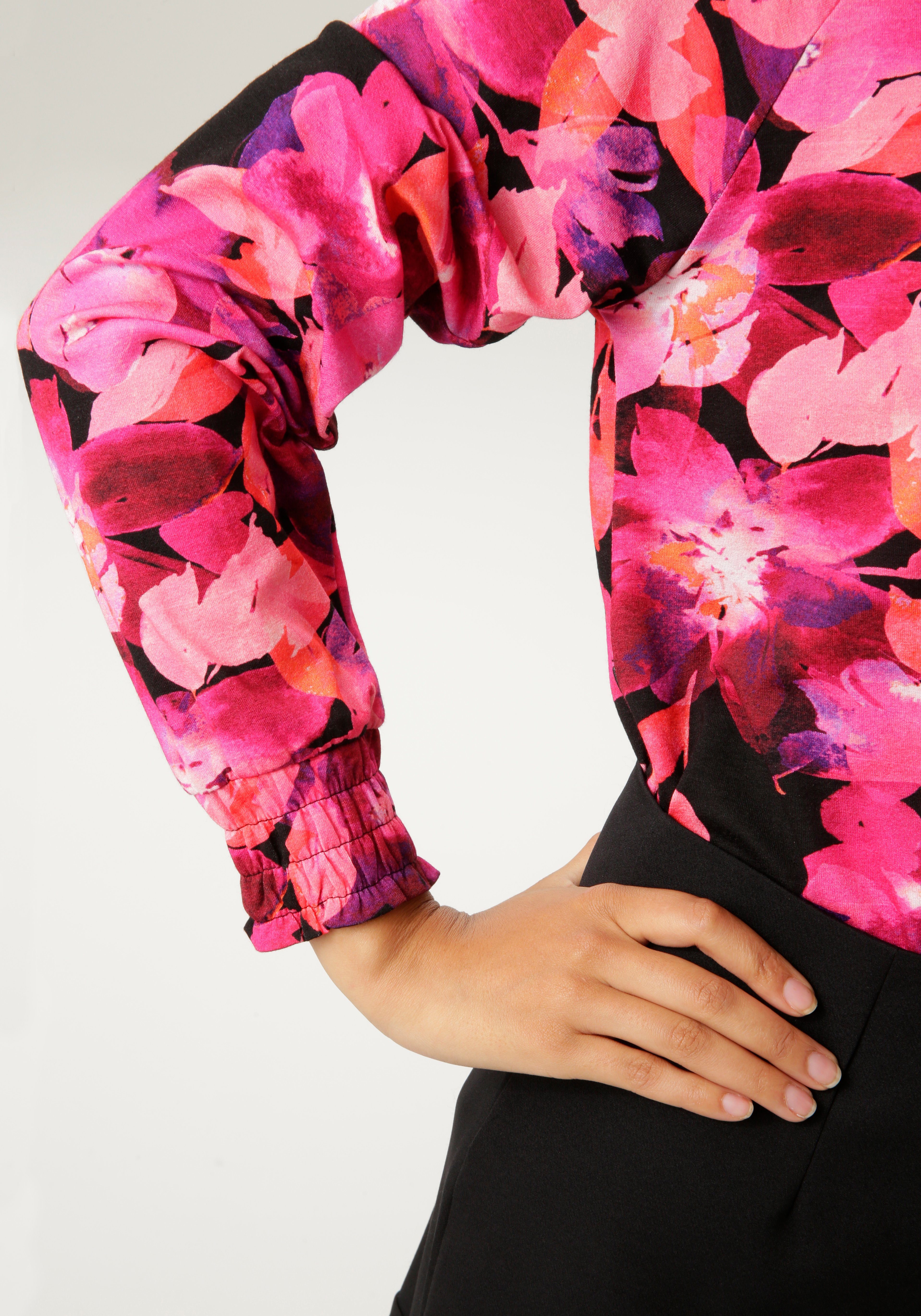 Aniston CASUAL Shirt met lange mouwen met betoverende bloemenprint nieuwe collectie