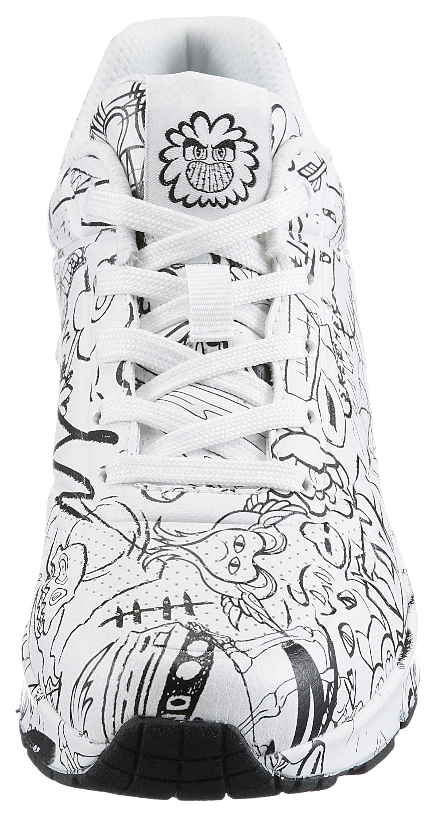 Skechers Sneakers UNO-PROCESS SKETCH met coole schetsprint, vrijetijdsschoen, lage schoen, veterschoen