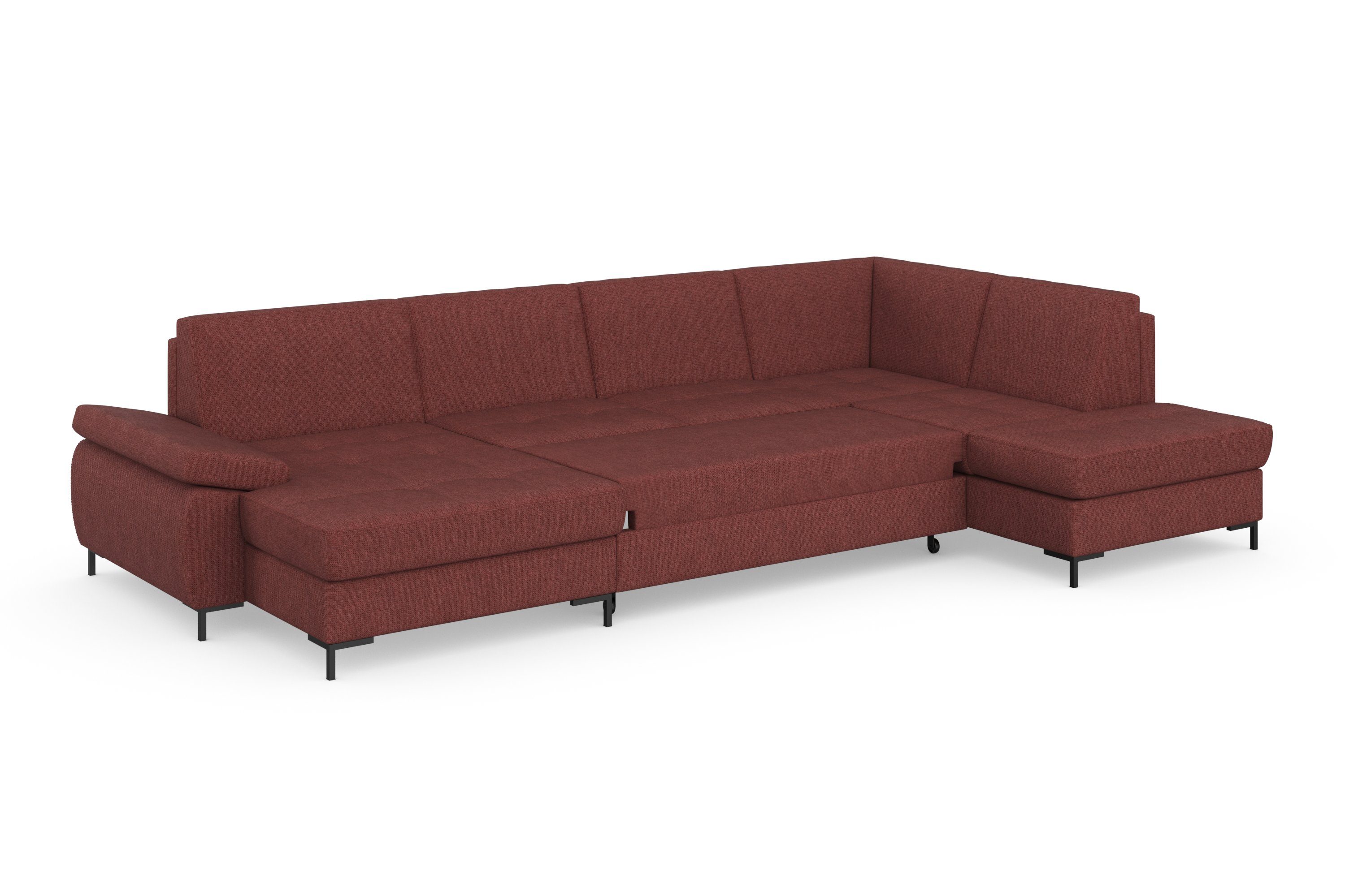 DOMO collection Zithoek Capelo, comfortabel, duidelijke lijnen kenmerken dit ontwerp, U-Vorm met verstelbare armleuningen, naar keuze met slaapfunctie, binnenvering
