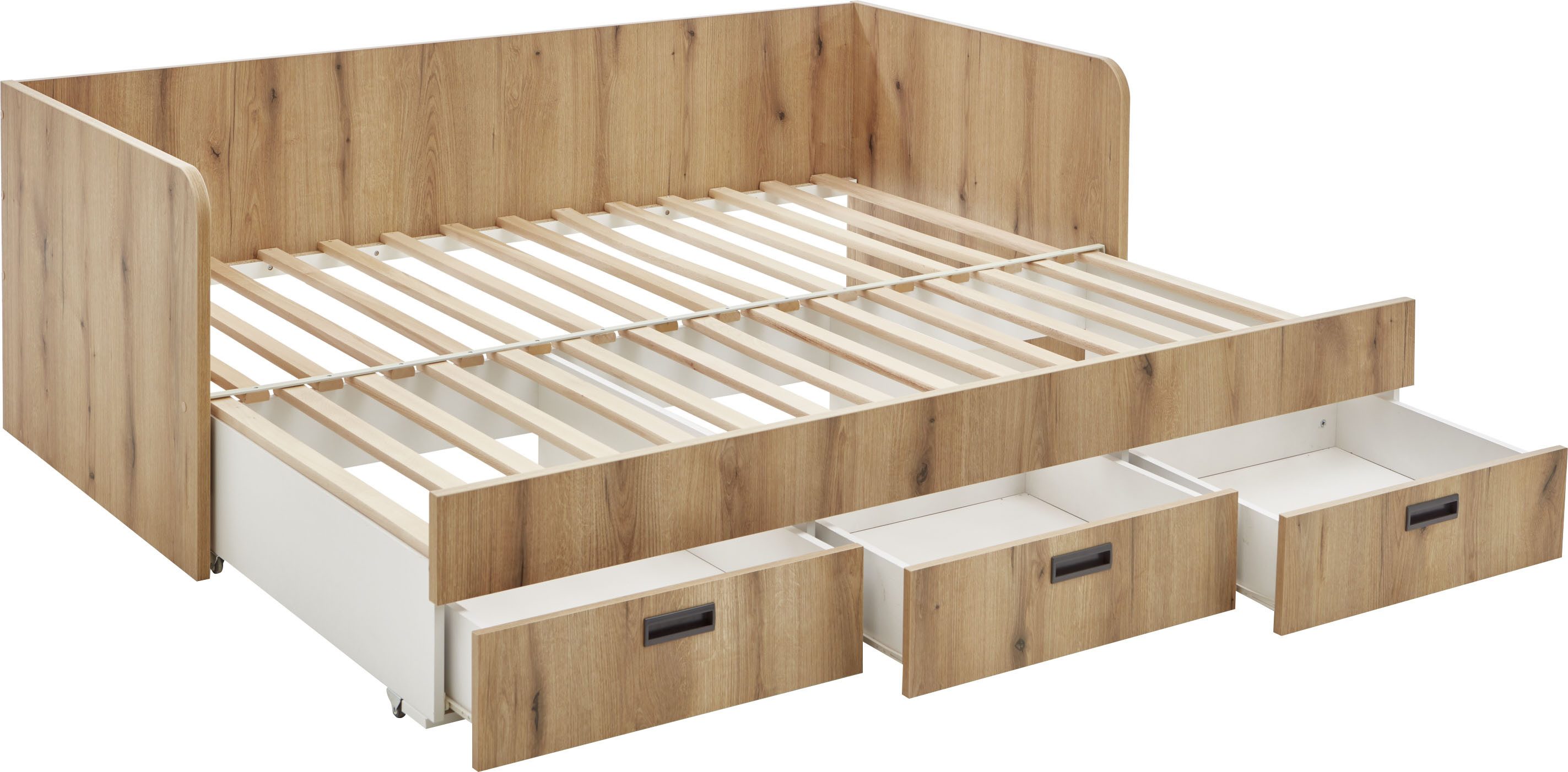 Relita 1-persoonsledikant uitrekbaar tot 180x200 cm, 3 lades, met lattenbodem, 2 kleuren