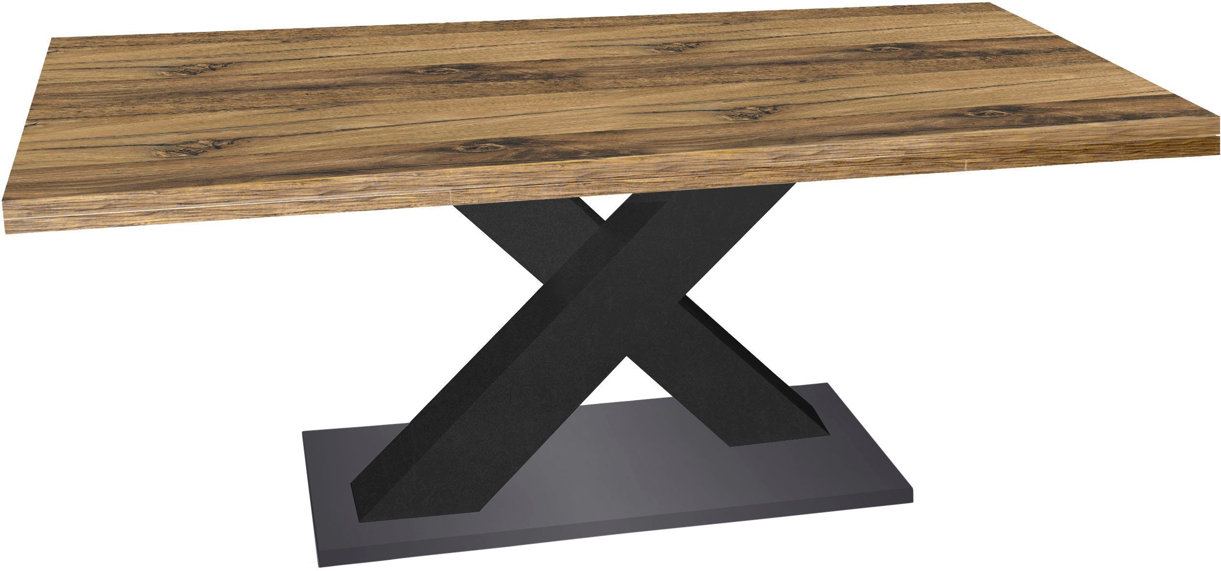 Mäusbacher Eettafel Comfort tafel TOPSELLER! Mäusbacher eettafel met X-frame en voetplaat. Breedte 160-260
