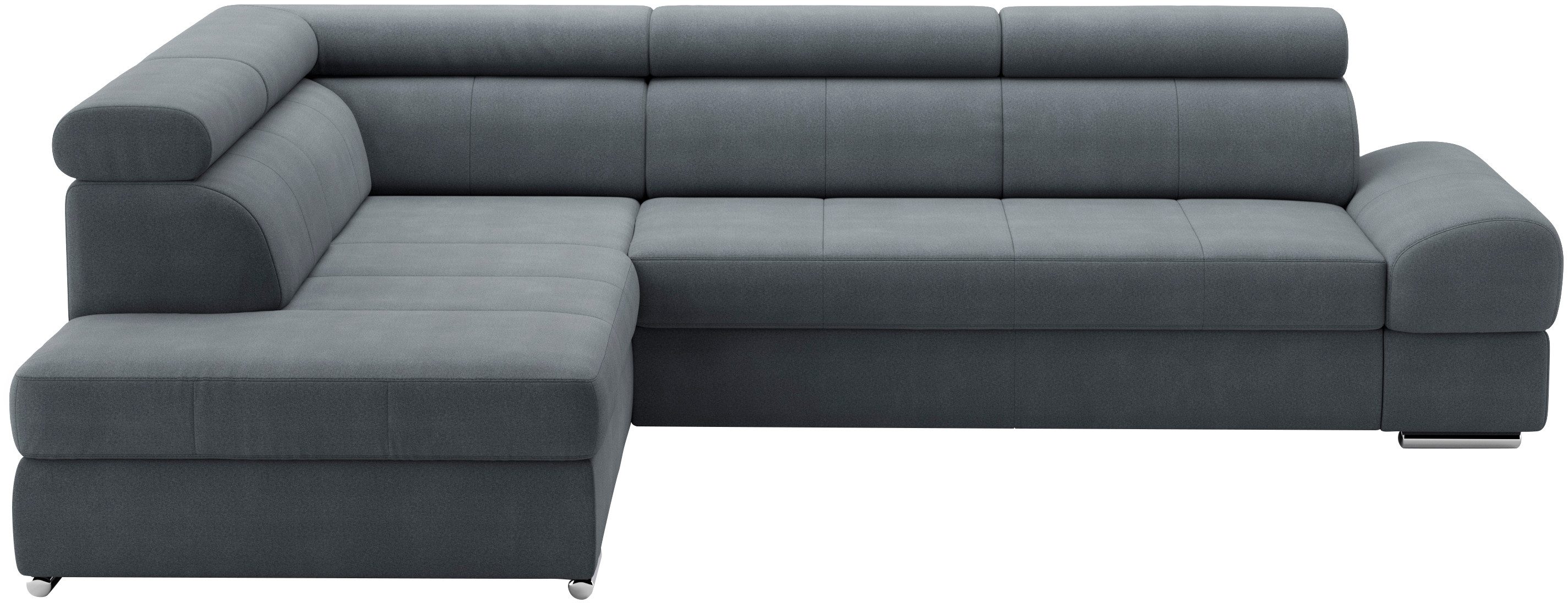 sit&more Hoekbank Broadway L-vorm met verstelbare hoofdsteunen, naar keuze met slaapfunctie
