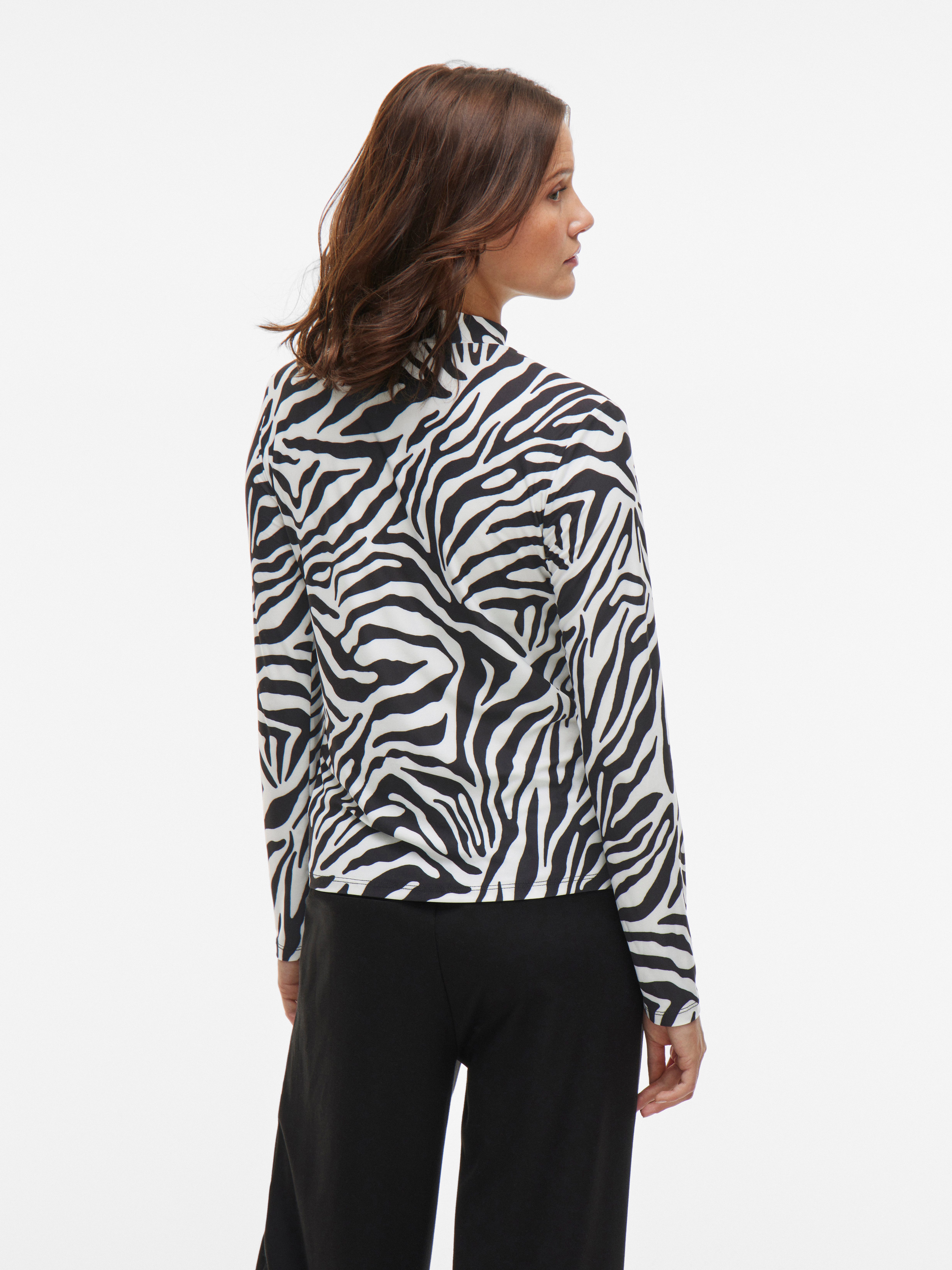 Vila Shirt met staande kraag VILEOA L/S ROLLNECK TOP - NOOS