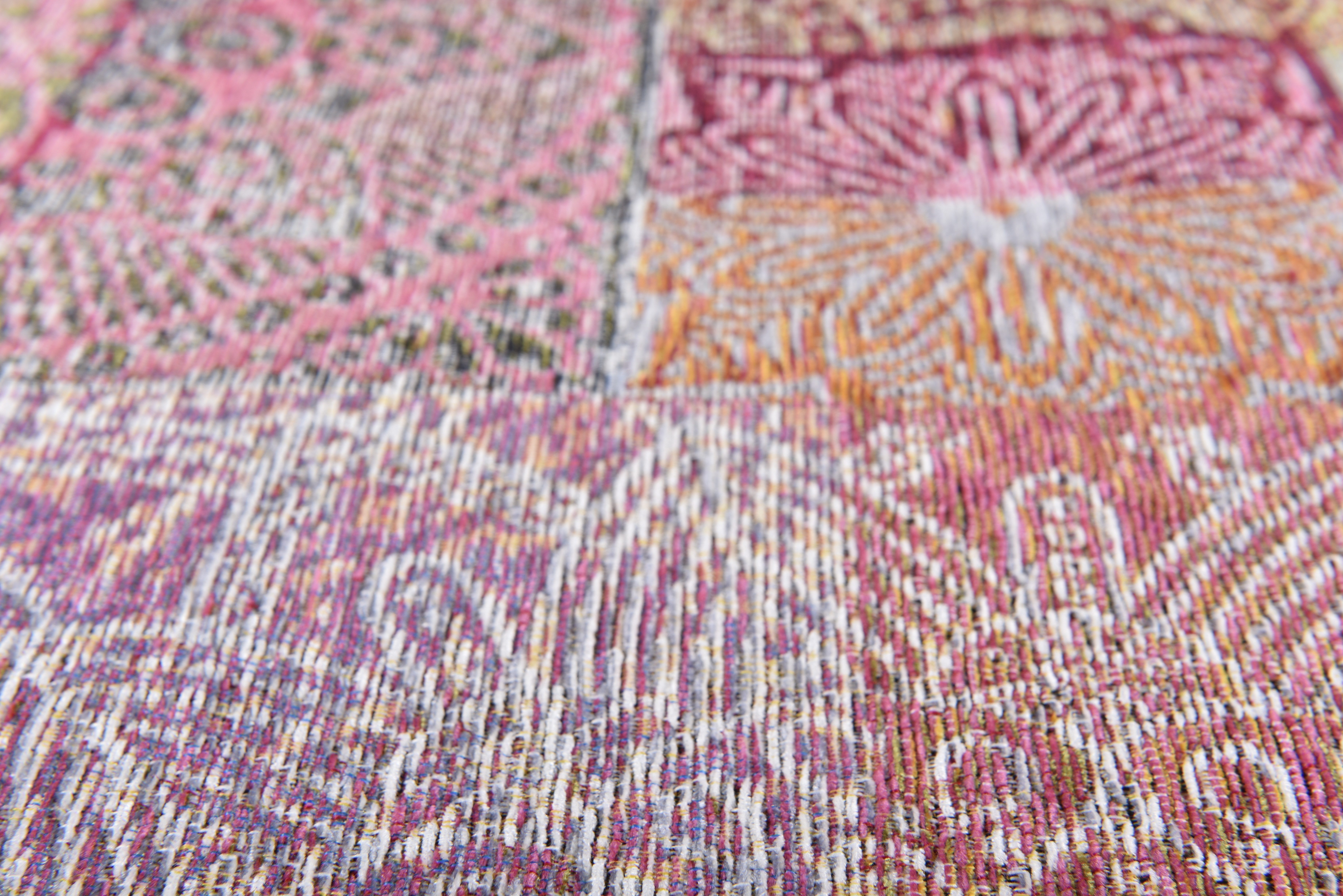 Gino Falcone Vloerkleed Cosima-112 Platweefsel, met chenillegaren, modern patchworkdesign, ornamenten