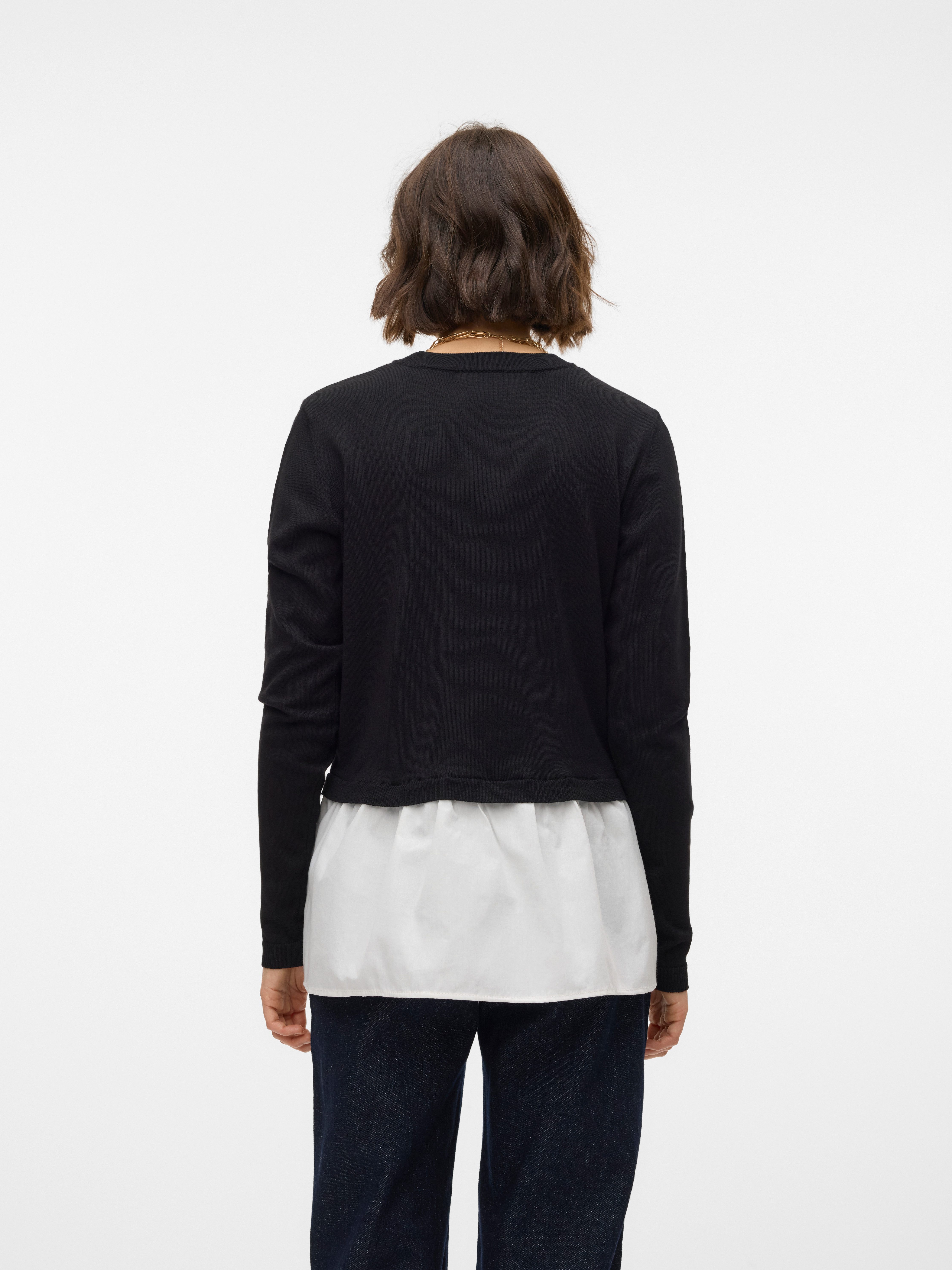 Vero Moda Trui met ronde hals VMJOSE LS O-NECK WVN MIX PULLOVER GA BOO
