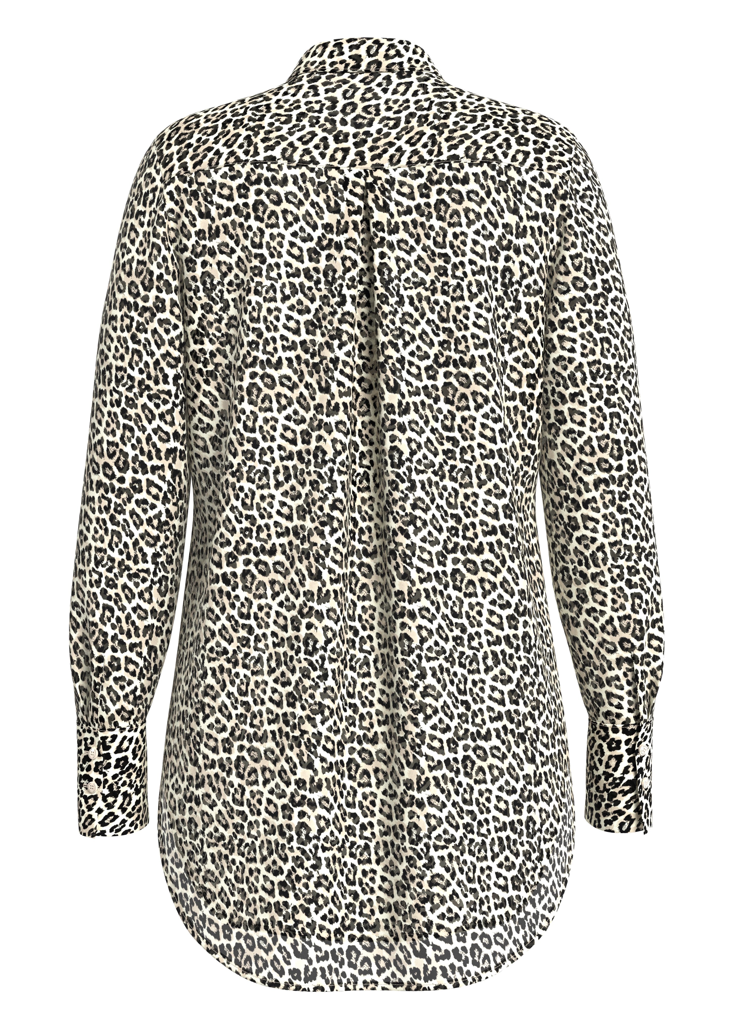 Comma Blouse met lange mouwen met animal-print