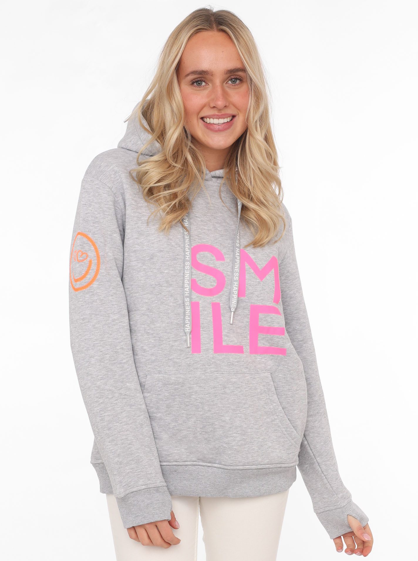 Zwillingsherz Hoodie "Alissa" met smile-print