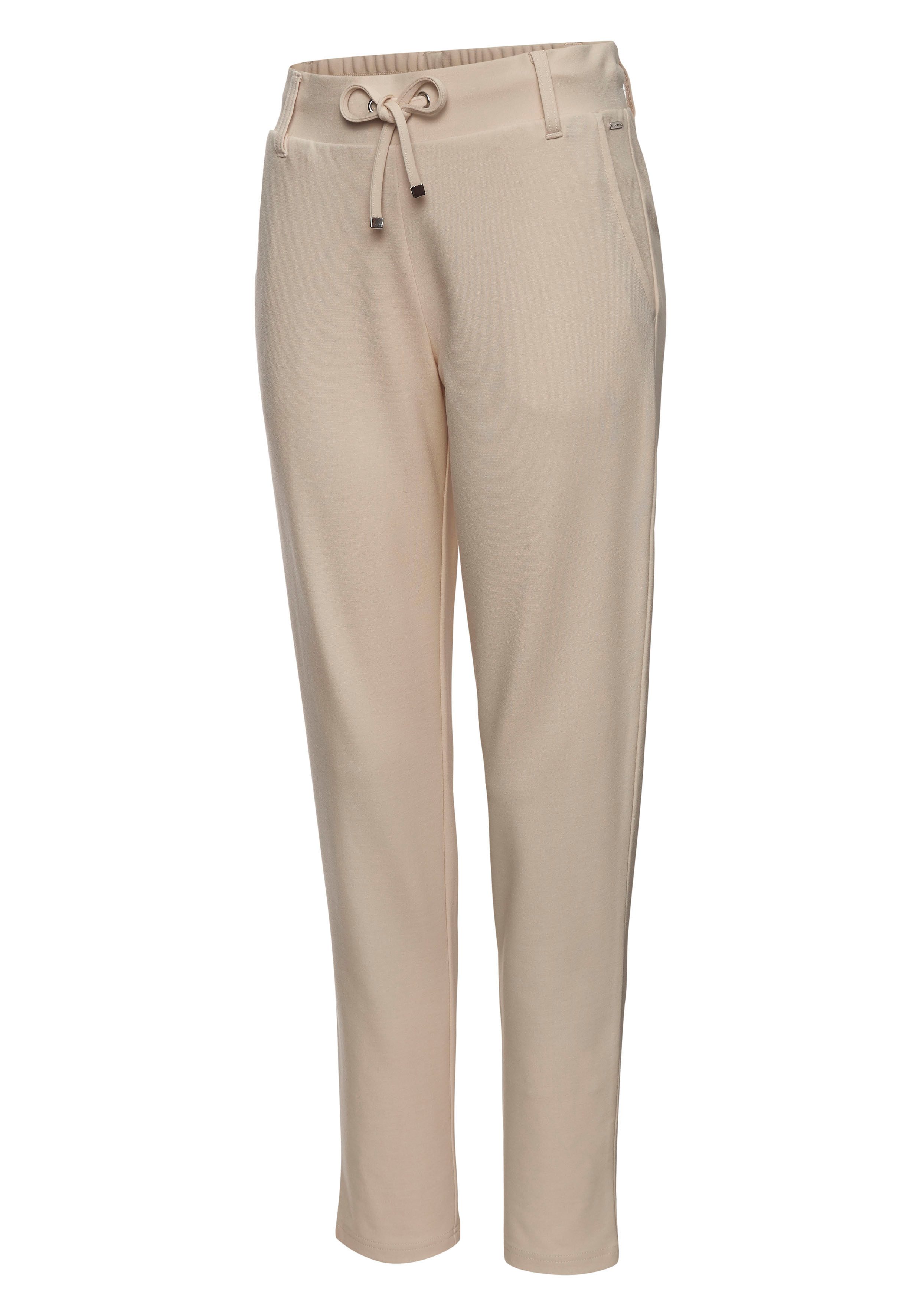 Lascana Jogpants met elastische tailleband en riemlussen loungewear (1-delig)