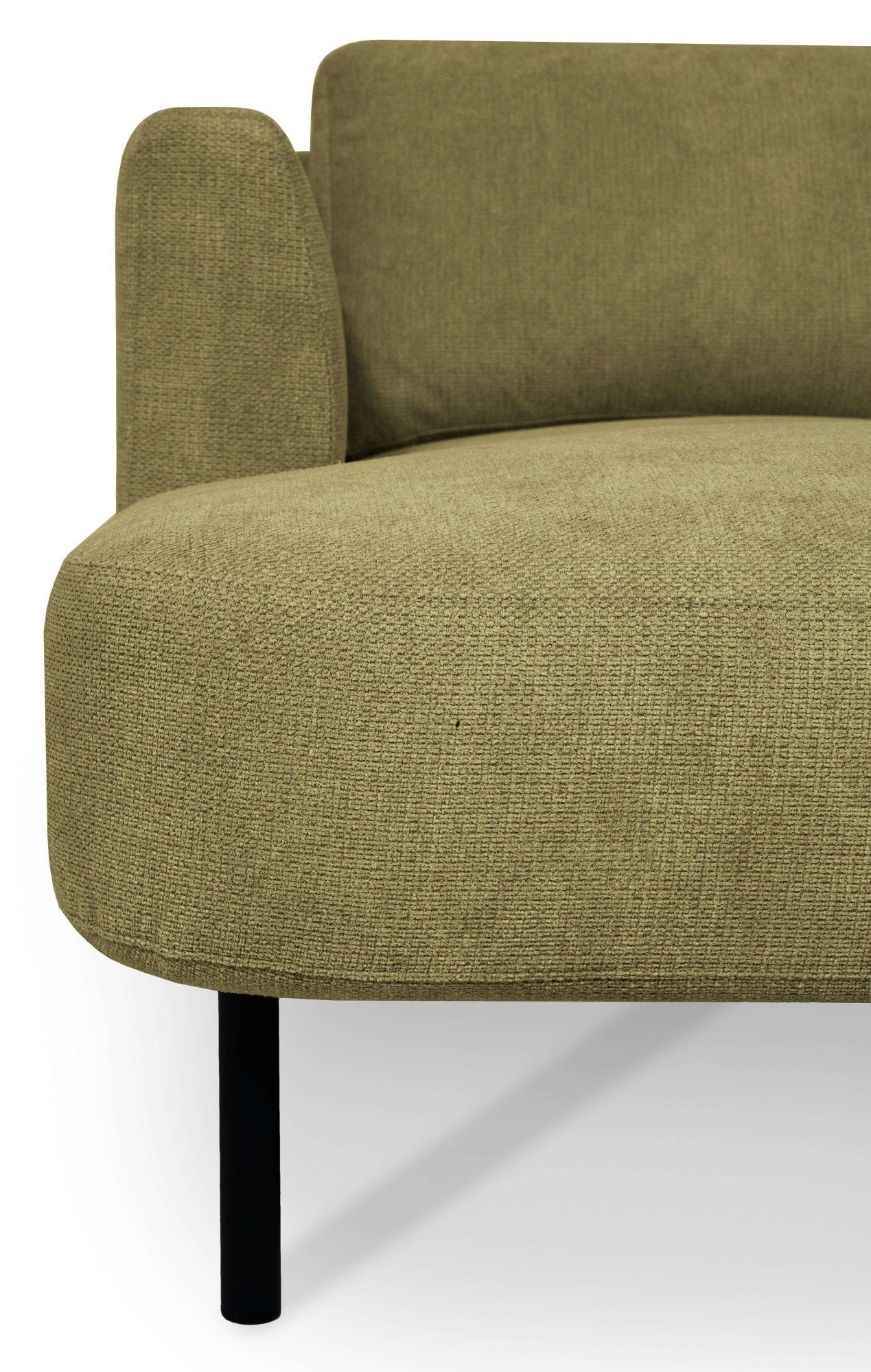 Places of Style Zithoek Cesola in zachte chenille-stof, breedte 327 cm, met zwarte metalen poten