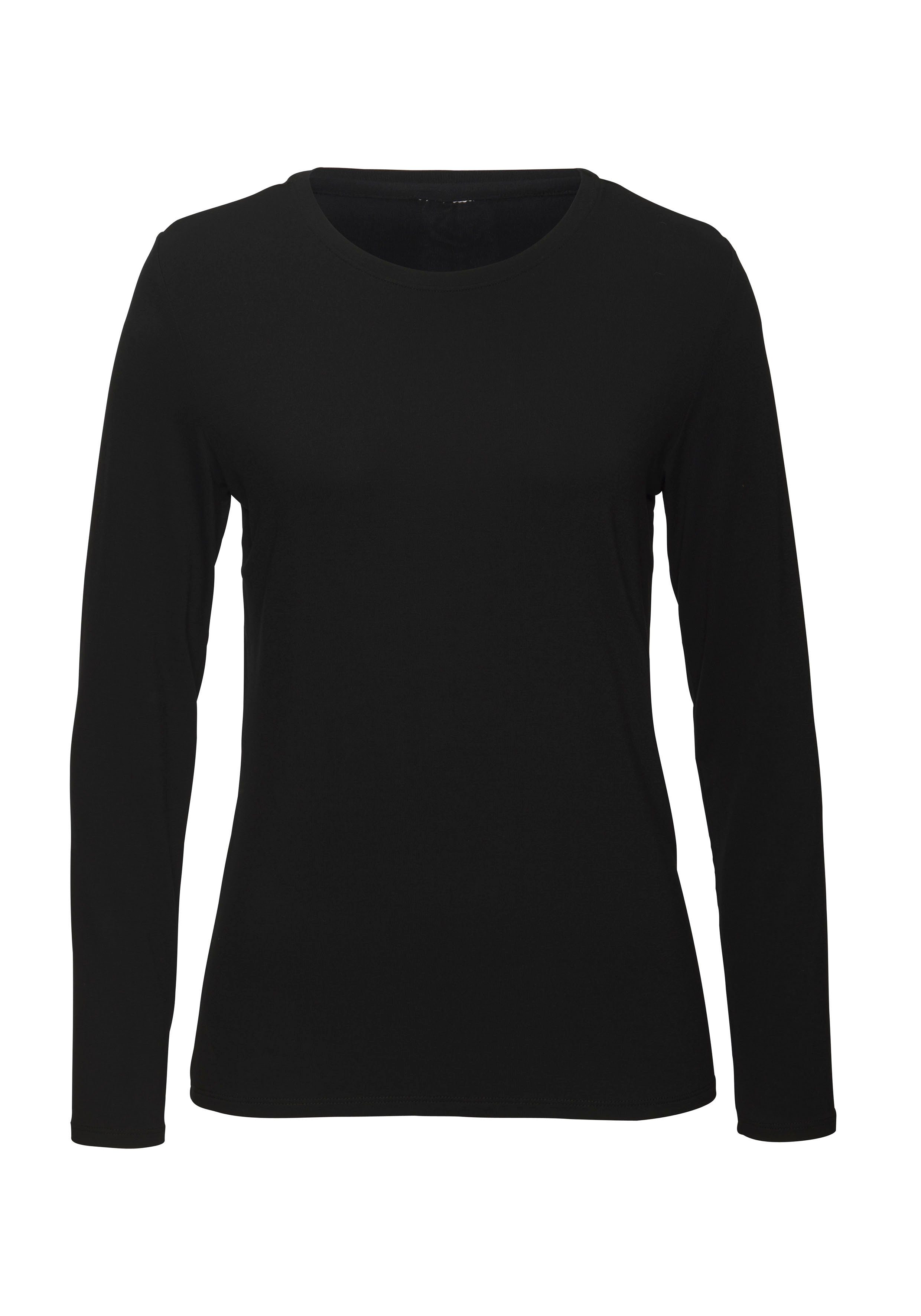 Lascana Shirt met lange mouwen Van zachte viscose-stretch van zachte viscosekwaliteit