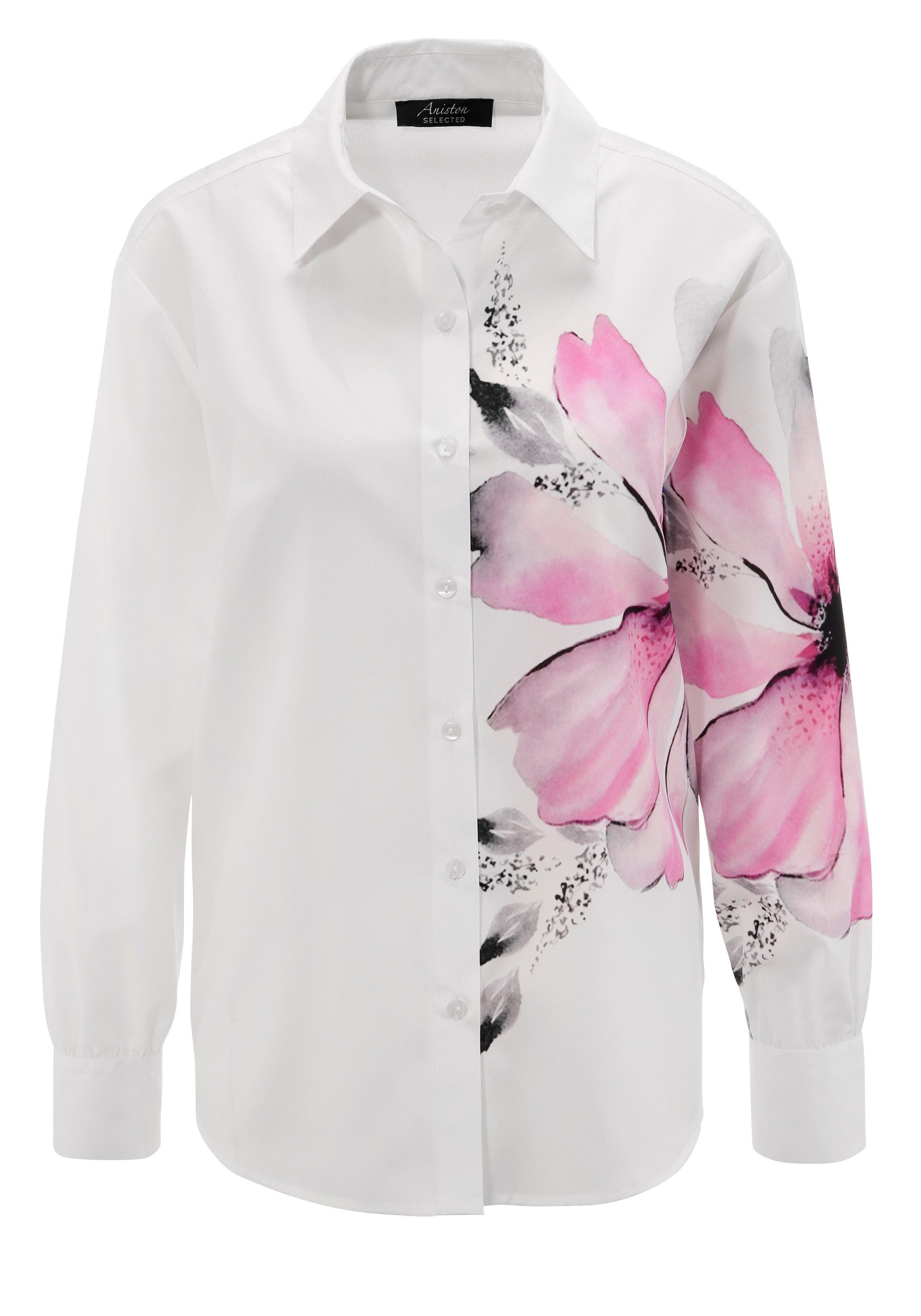 Aniston SELECTED Overhemdblouse met weelderig geplaatste bloemenprint - nieuwe kollectie