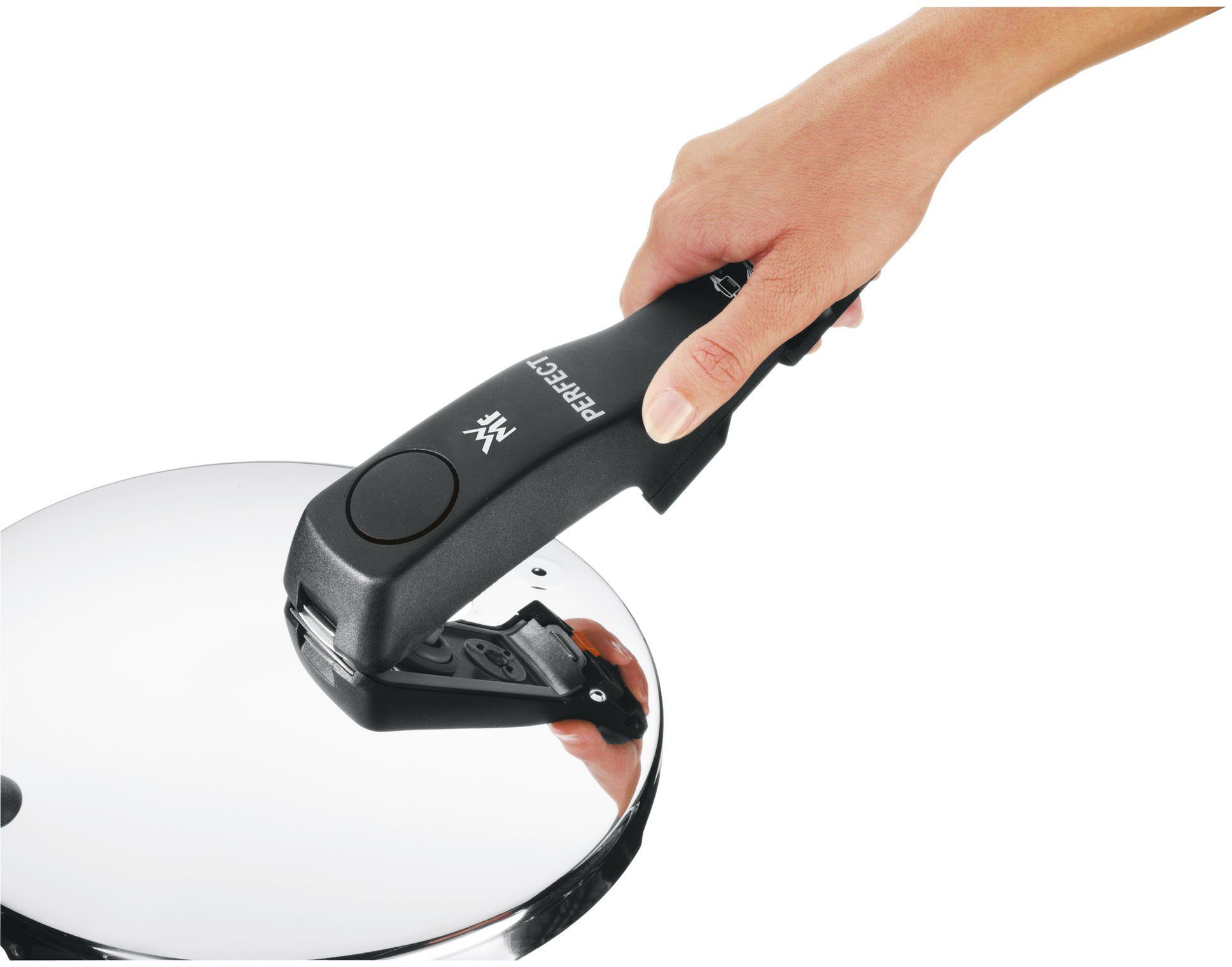 WMF Snelkookpan Perfect RDS Stoompan met een afneembare dekselgreep, inductie