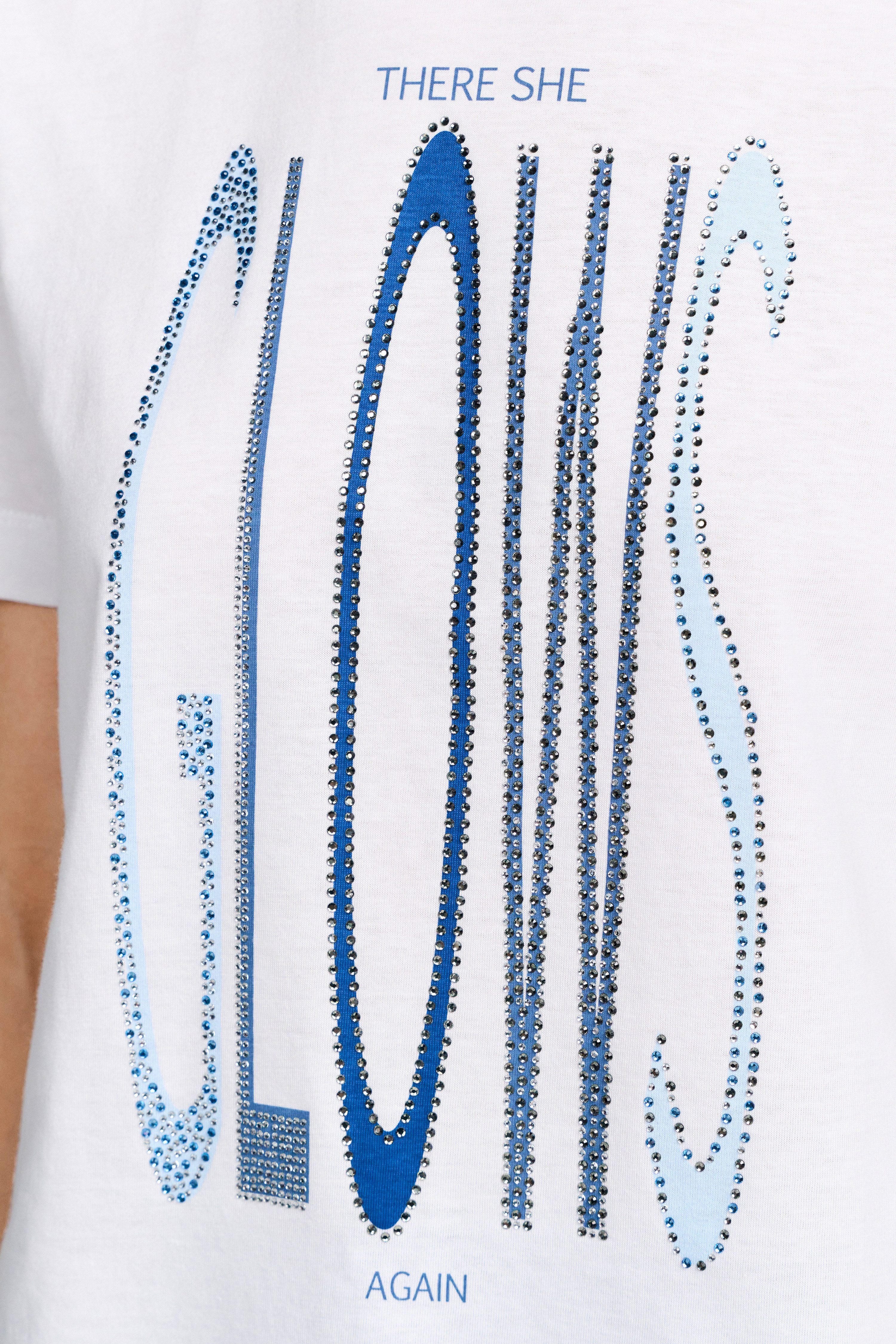 Rich & Royal Shirt met korte mouwen Print "There she GLOWS again"