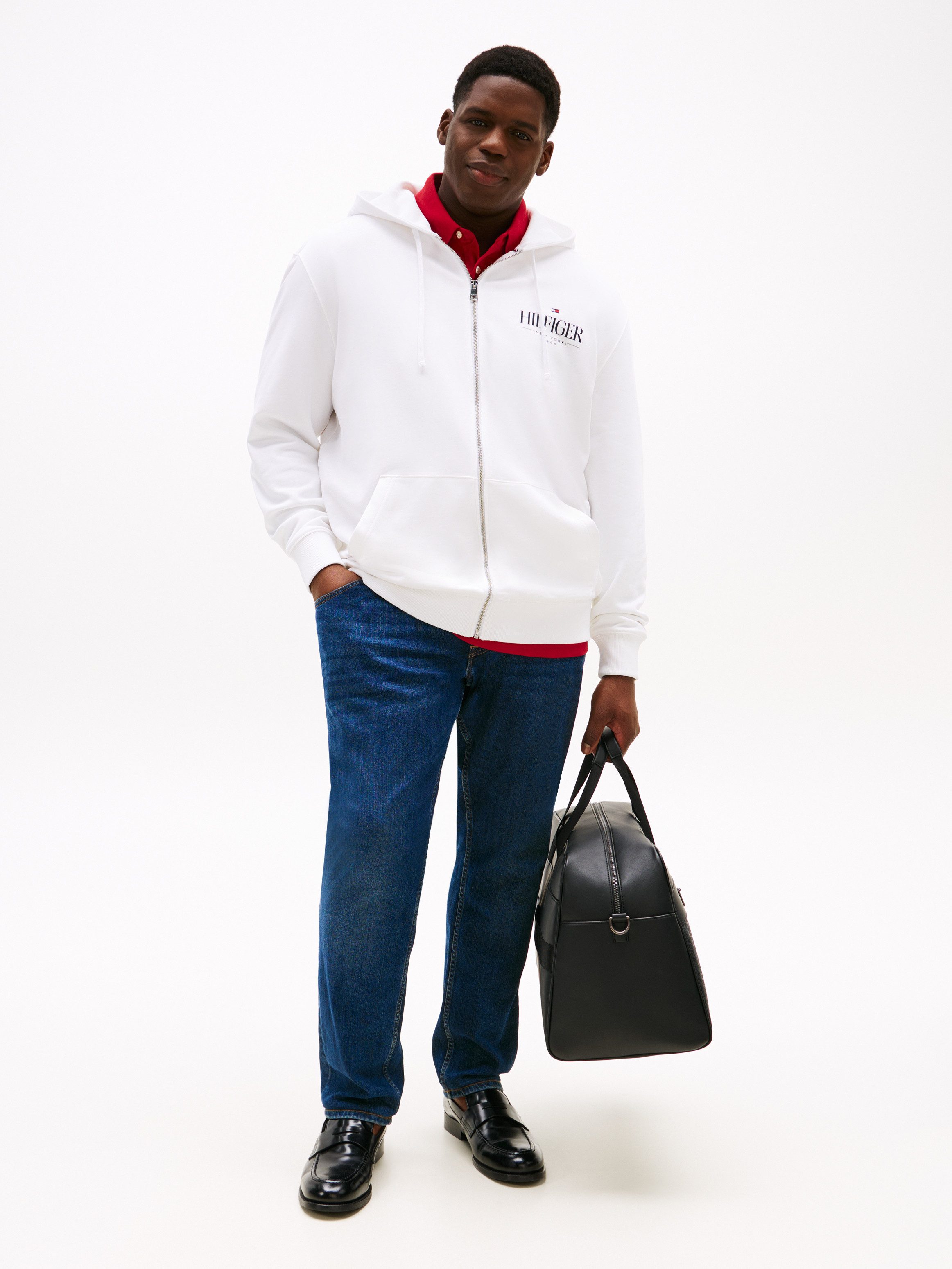 Tommy Hilfiger Capuchonsweatvest BT-HILFIGER STACKED HOODED ZIP-B