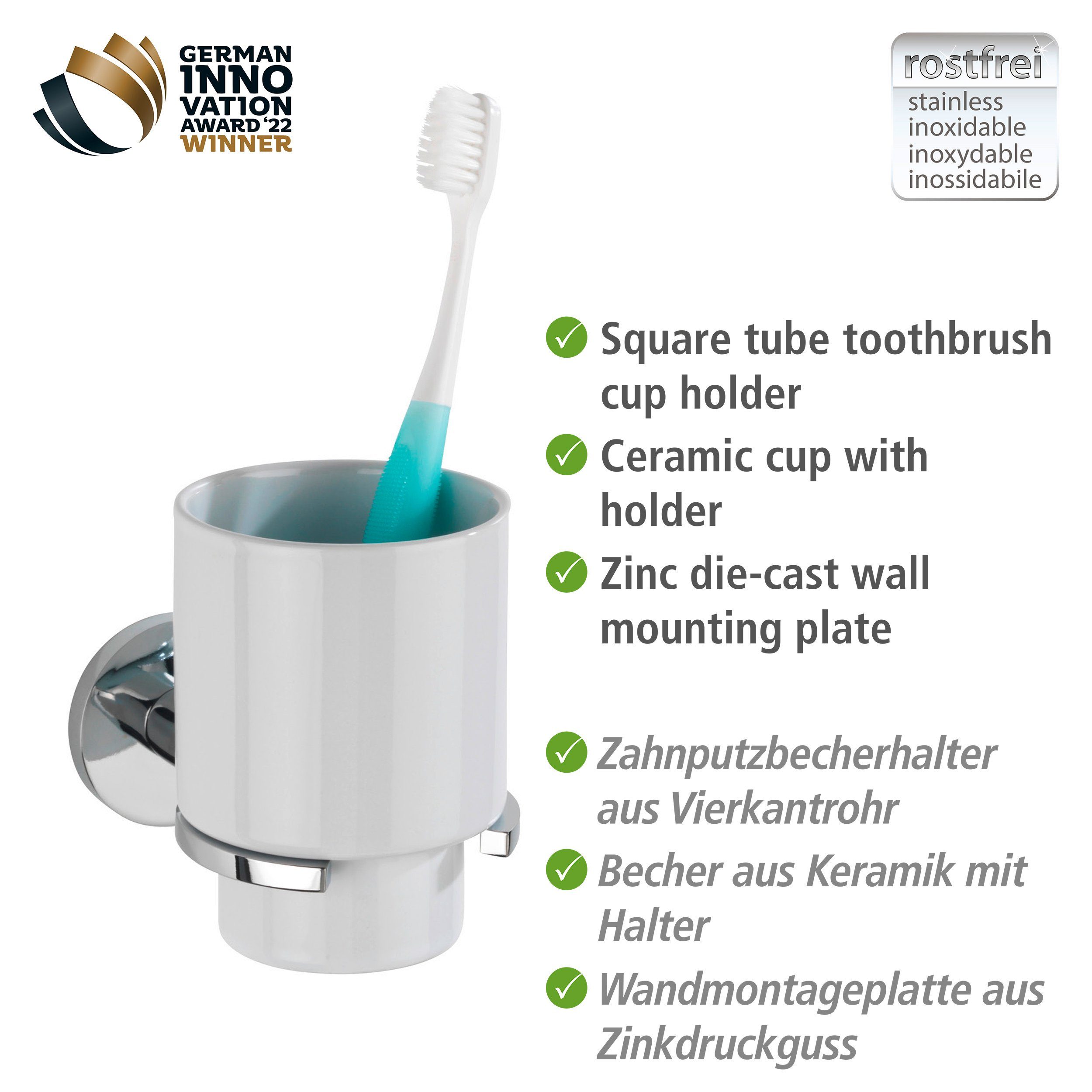 WENKO Poetsbeker UV-Loc® Isera bevestigen zonder boren met innovatief plaksysteem