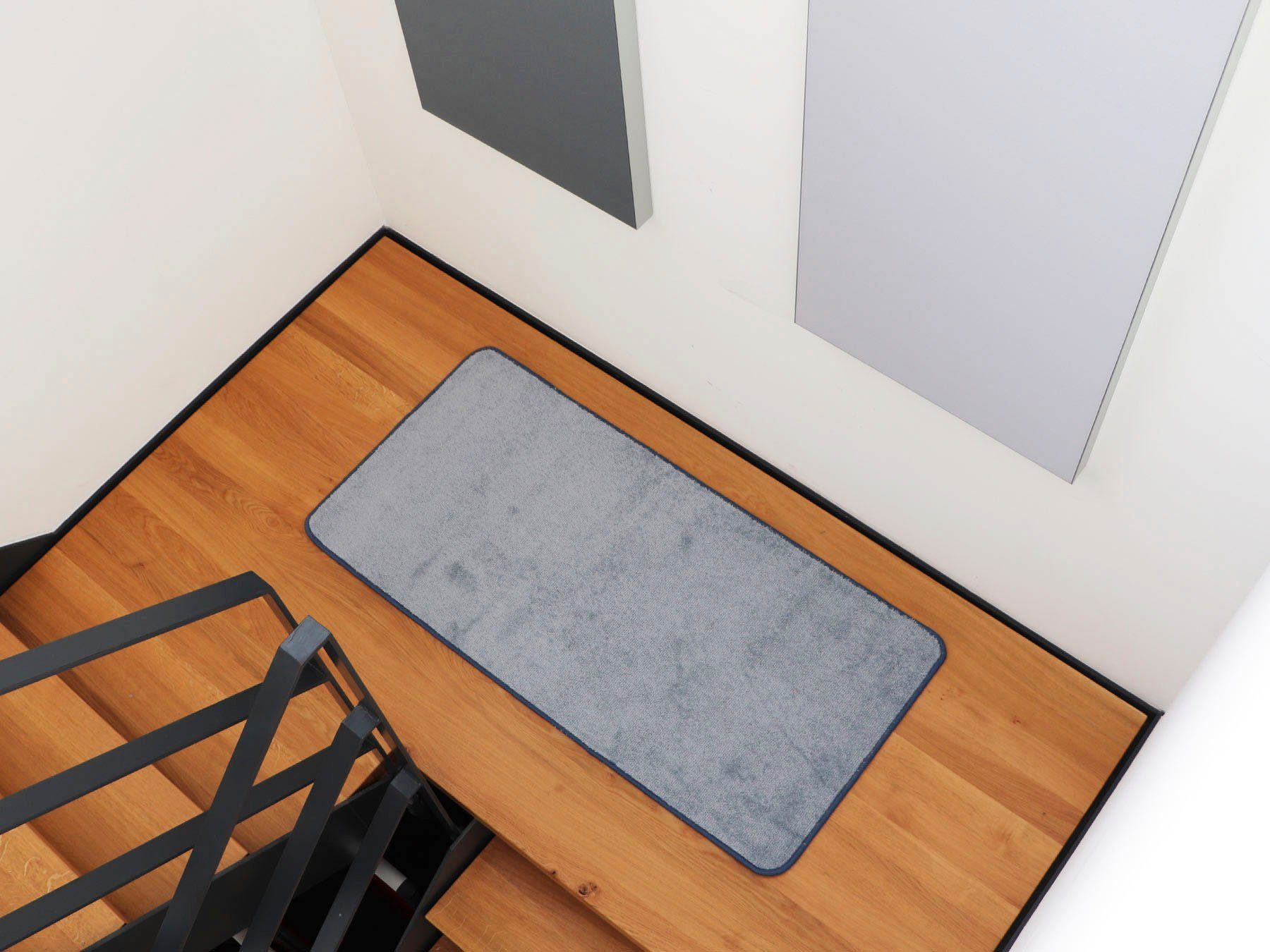 Primaflor-Ideen in Textil Loper Manilla Korte pool, unikleurig, ideaal in de woonkamer & slaapkamer lopers maat 80 cm x 200 cm x 10 mm blauw