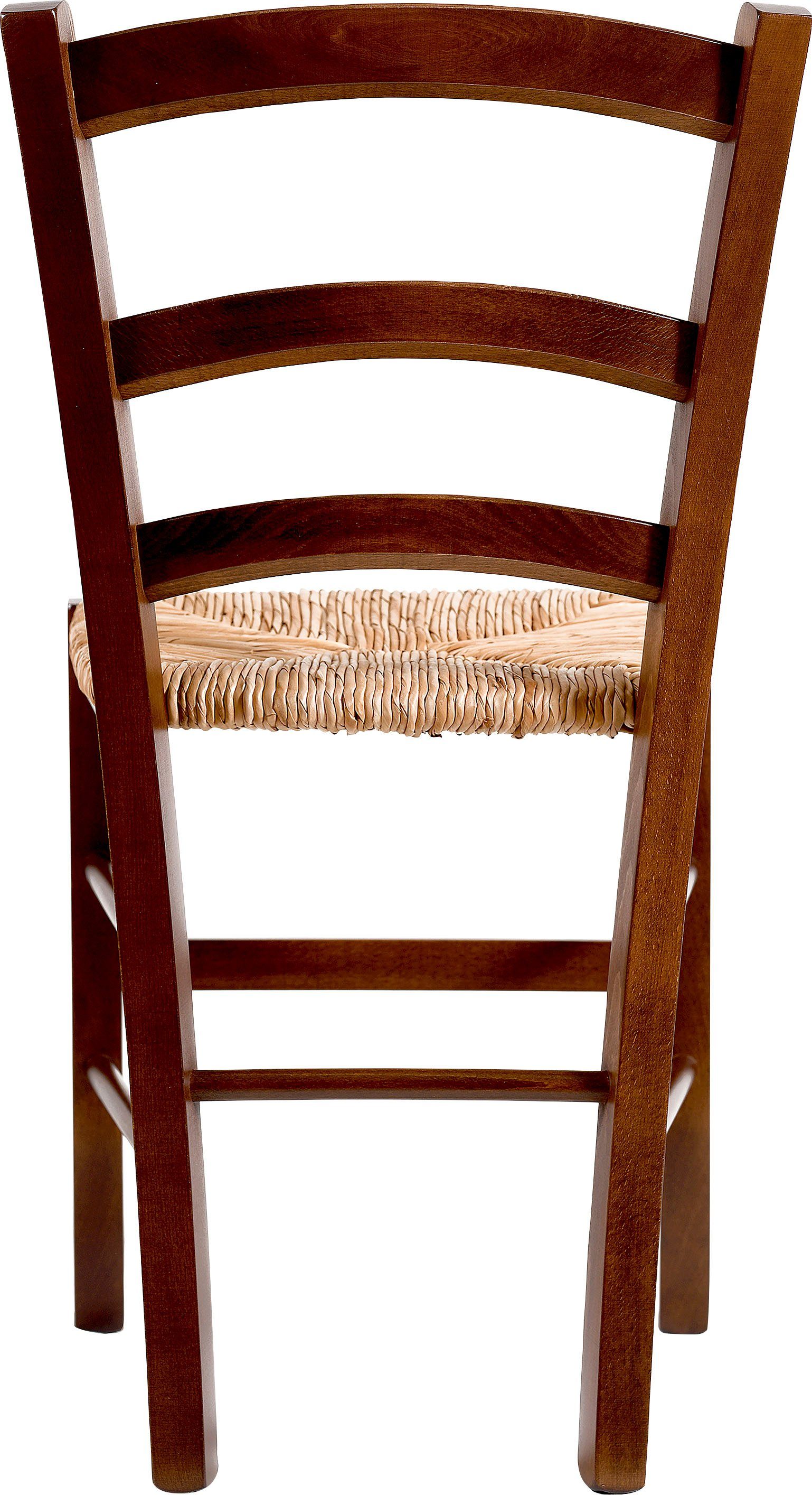 Home affaire Eetkamerstoel Super Paesana van massief beukenhout met zitting van grasvlechtwerk (set, 2 stuks)