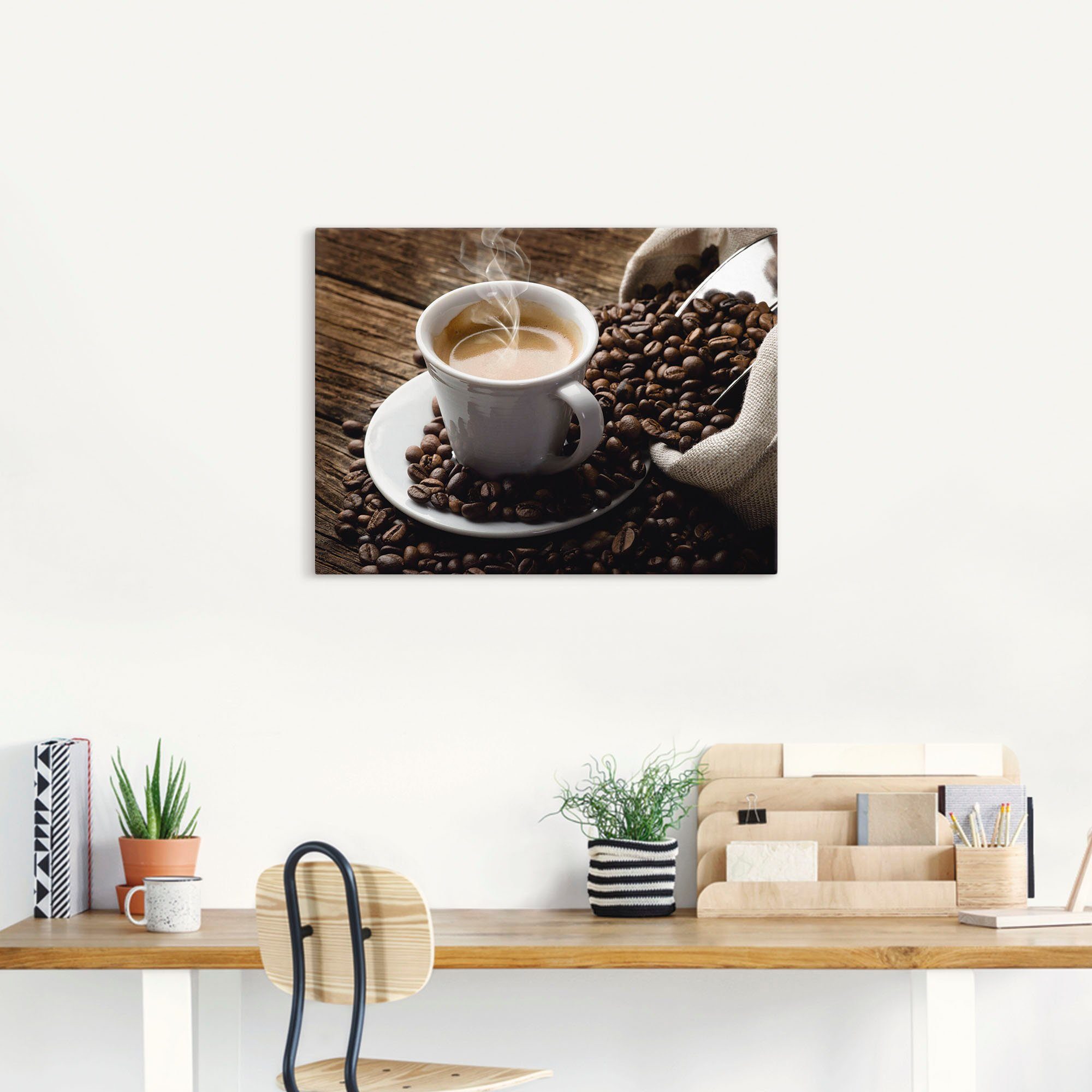 Artland Artprint Hete koffie - hete koffie als artprint van aluminium, artprint voor buiten, artprint op linnen, poster, muursticker