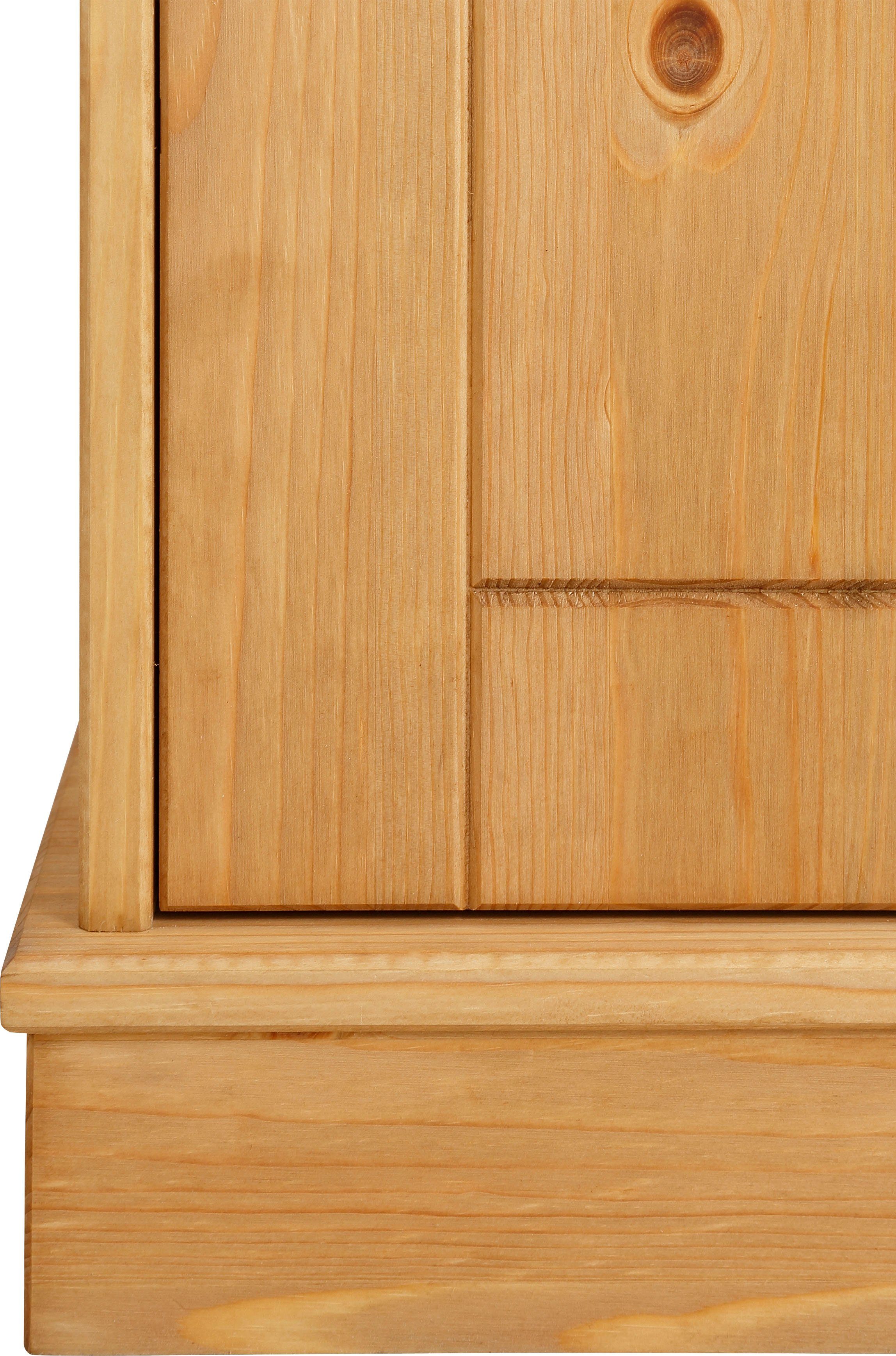 Home affaire Vitrinekast Indra van massief dennenhout, fsc®, hoogte 145 cm, discreet ornament