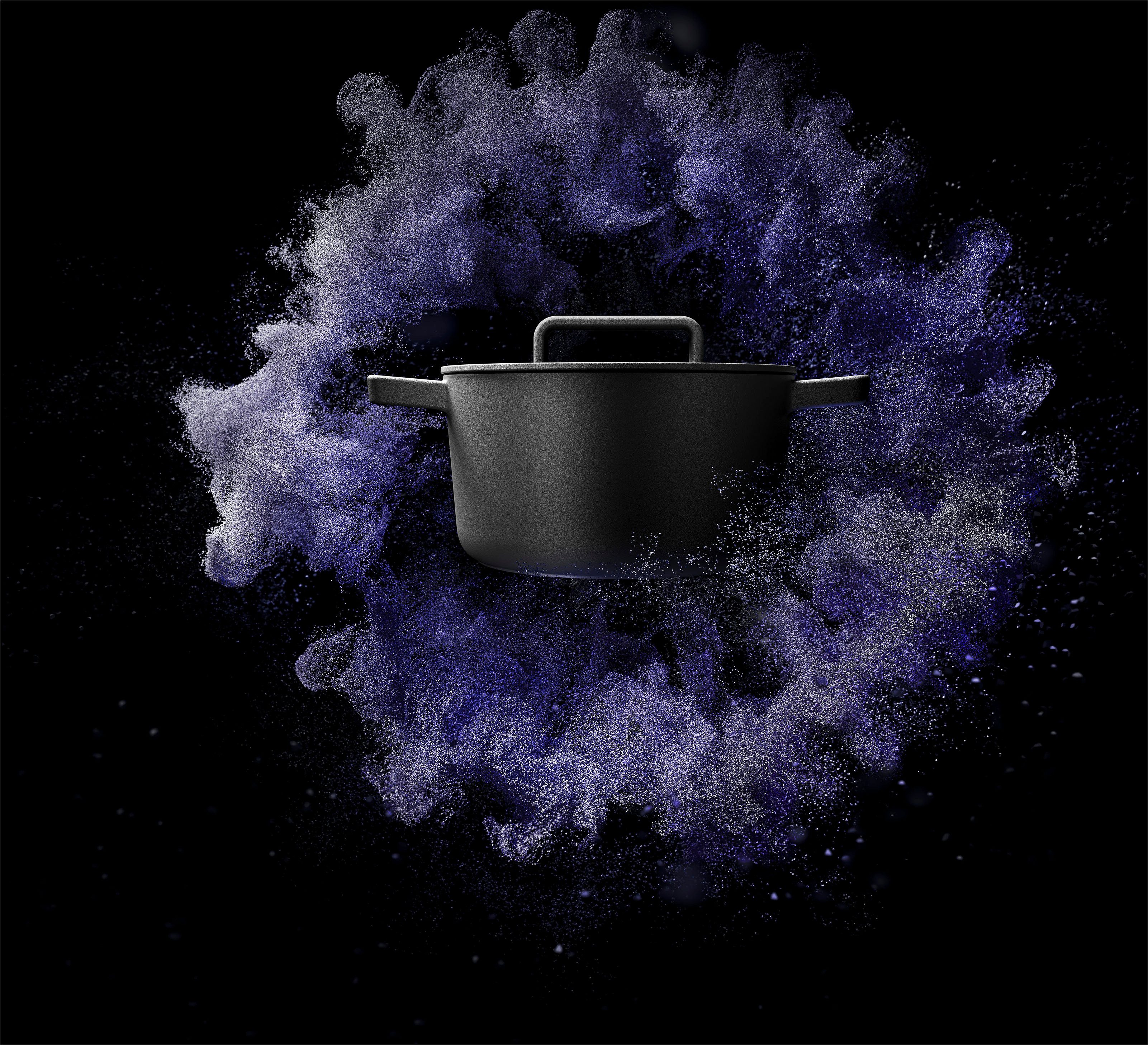 WMF Braadpan Flavour, Ø 24 cm 5,2 liter, gietijzeren kookgerei, deksel met condensatienoppen