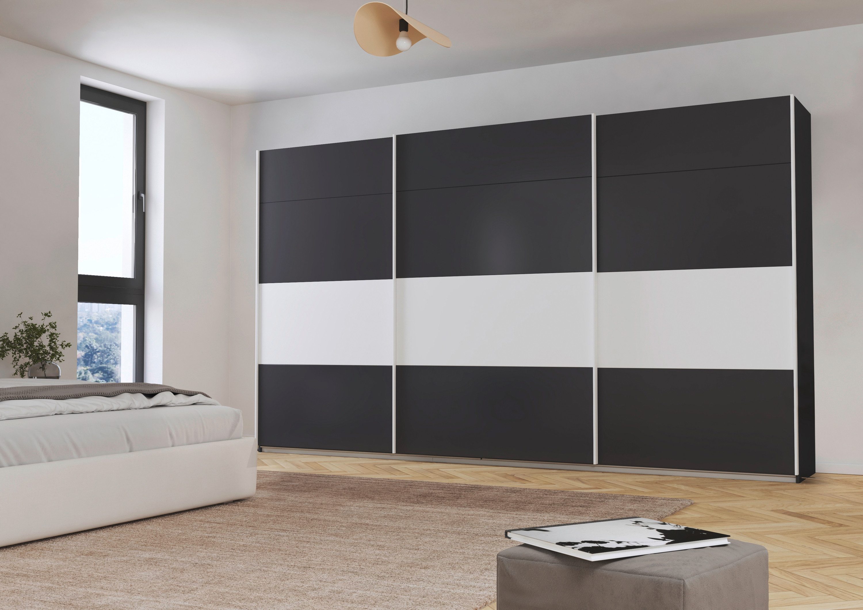 rauch Schuifdeurkast Kledingkast Kast Garderobe CORTONA inclusief indeling, 2 stoffen dozen en extra planken