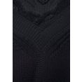 lascana gebreide trui met kanten rand zwart