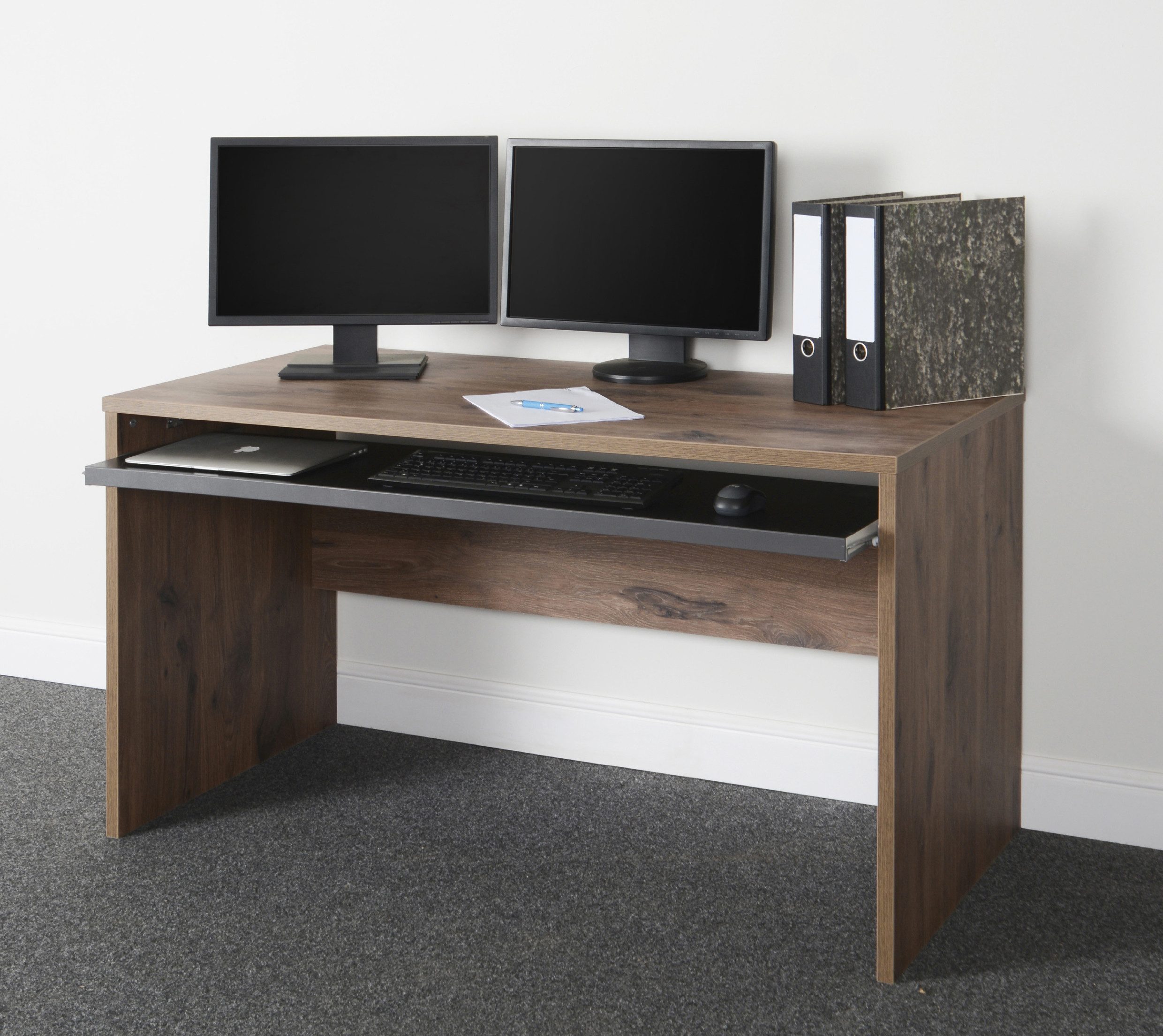 VOGL Möbelfabrik Bureau Barrie met 2-kleurige toetsenbordlade in 2 breedtes, 2,5 cm tafelbladdikte, made in germany