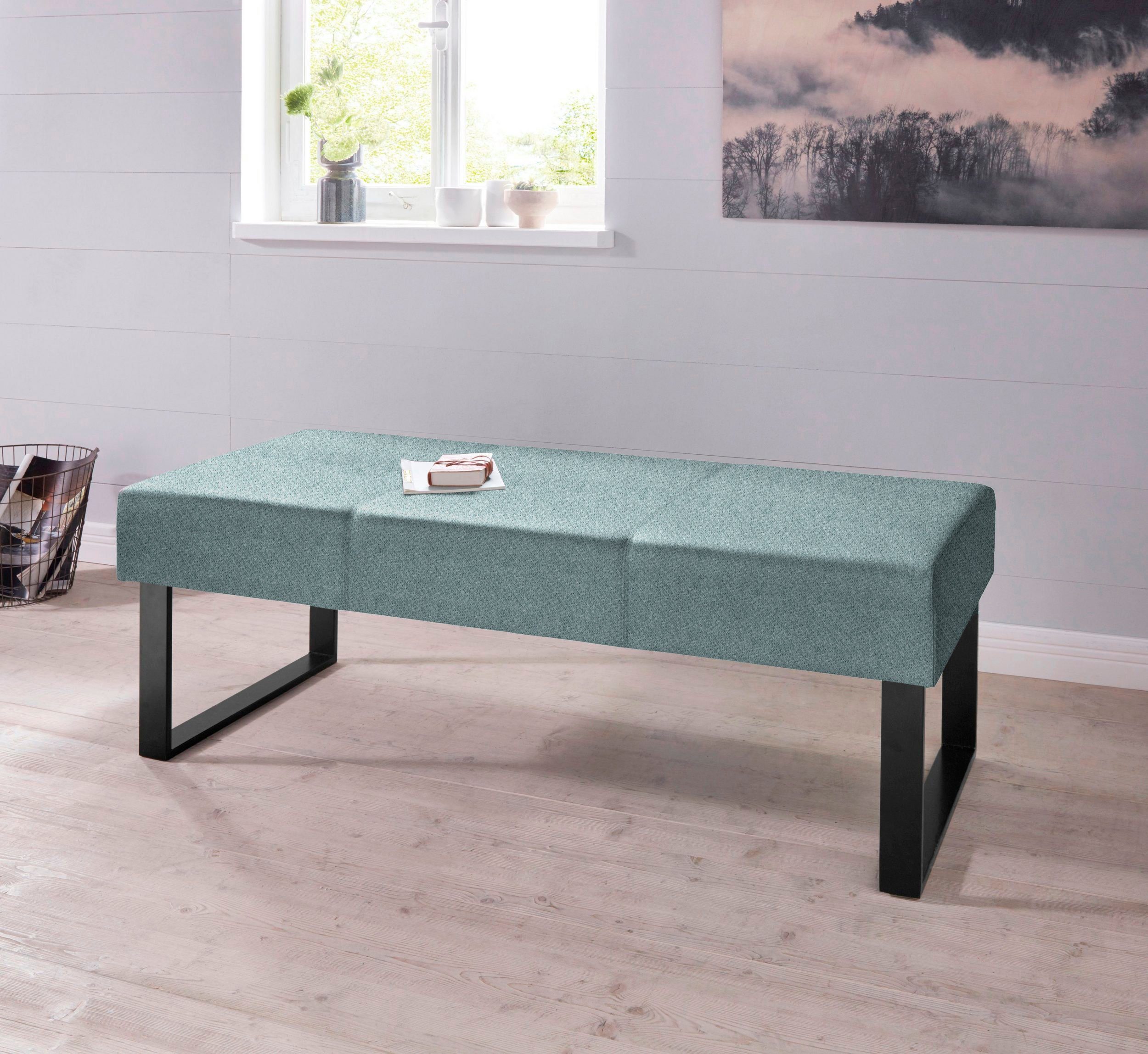Home affaire Zitbank Oliver Breedte 140 cm, met metalen frame blauw, eetbanken, 140 cm