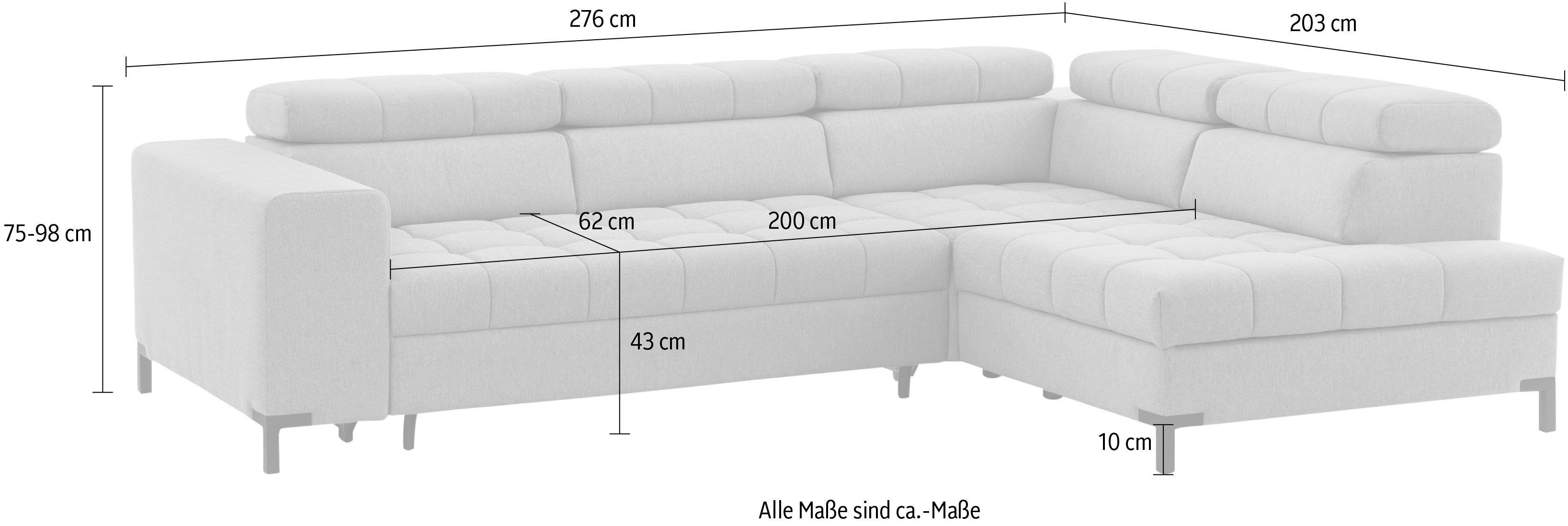 exxpo - sofa fashion Hoekbank Bocco, hoogwaardige afwerking, geweldig zitcomfort, comfortabel, L-vorm