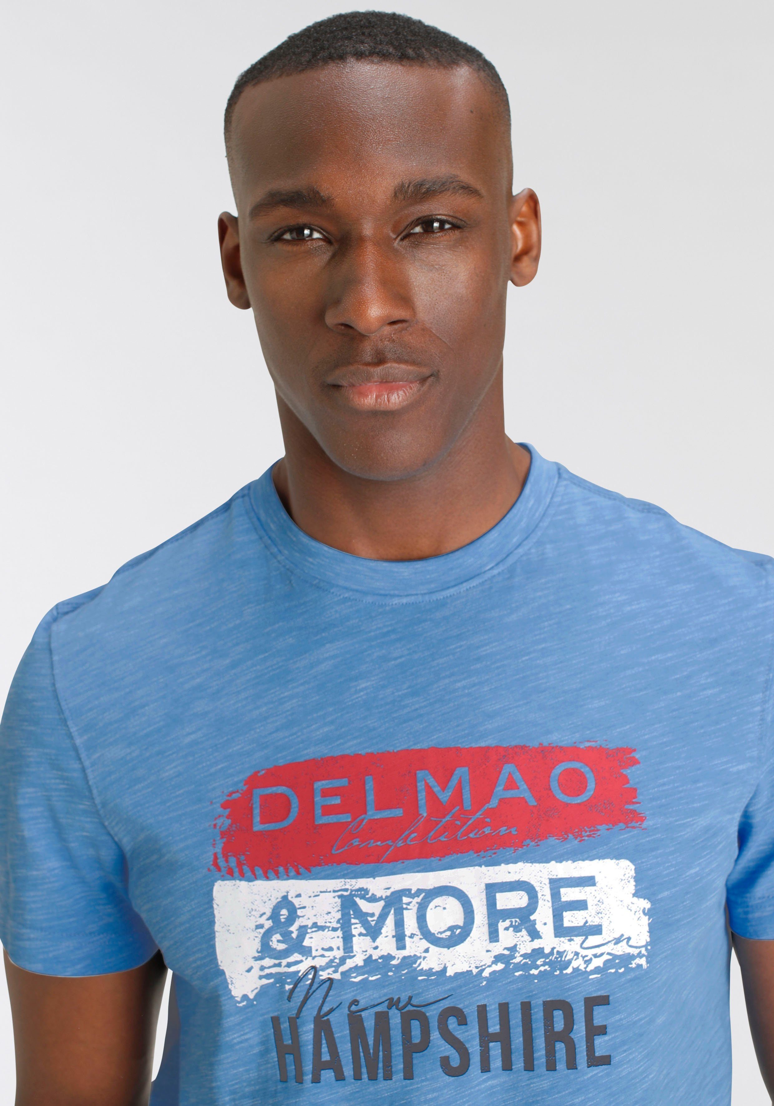 DELMAO T-shirt Korte mouw, bedrukt, ronde hals, van katoen en polyester