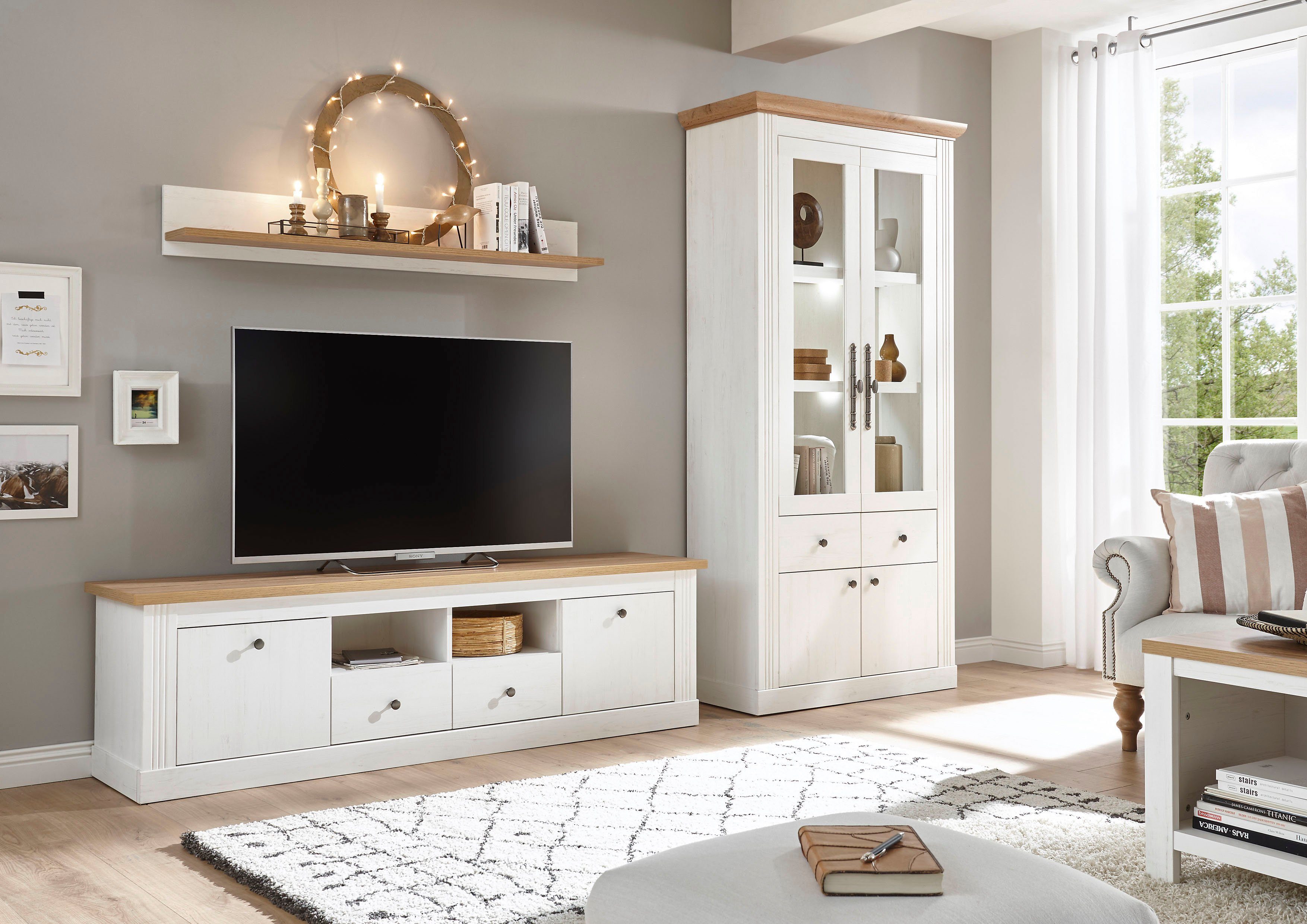 Home affaire Wandmeubel Westminster in romantische landelijke stijl (set, 3-delig)
