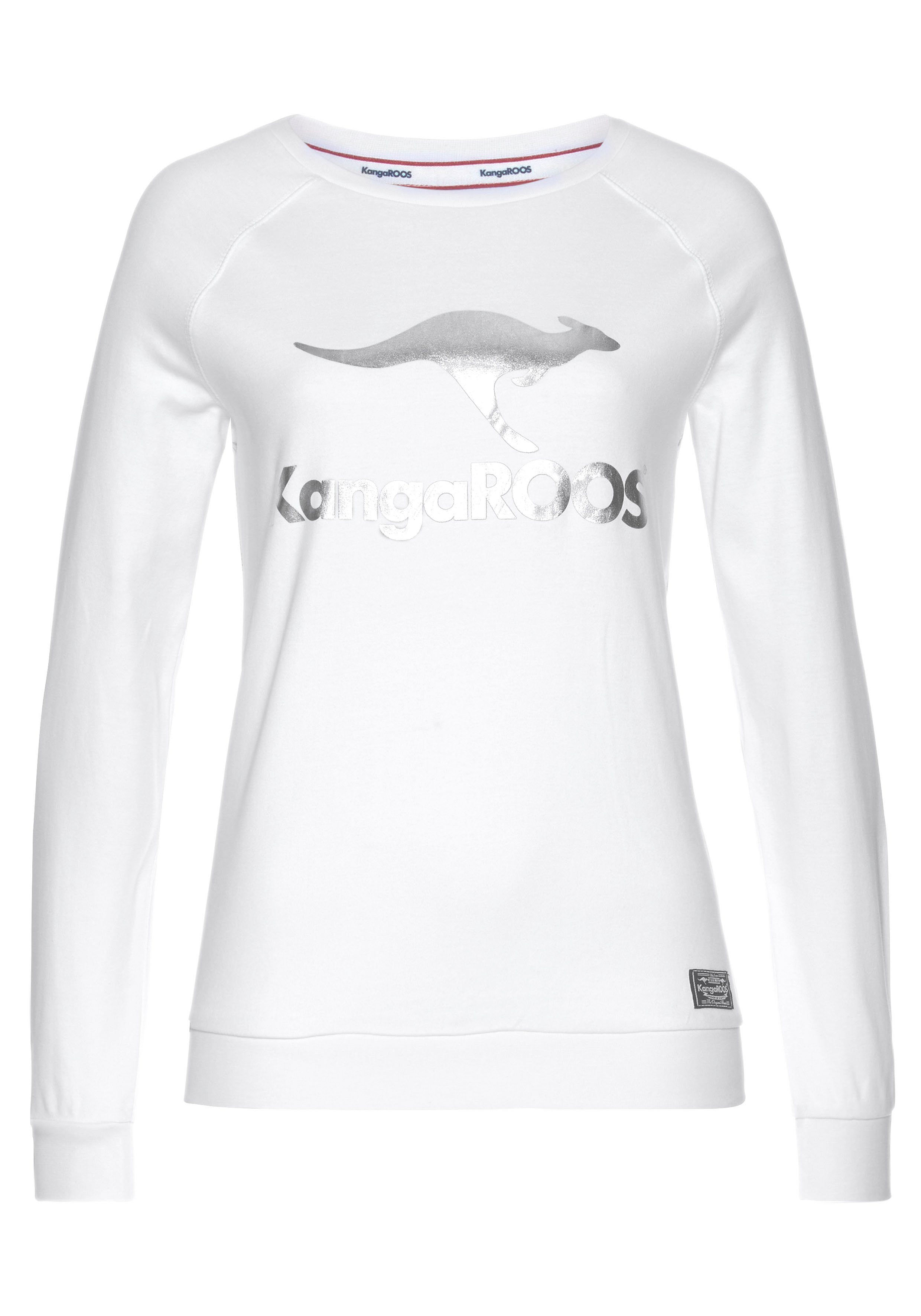 KangaROOS Sweatshirt Lange mouwen, figuurvolgende snit, met print, ronde hals