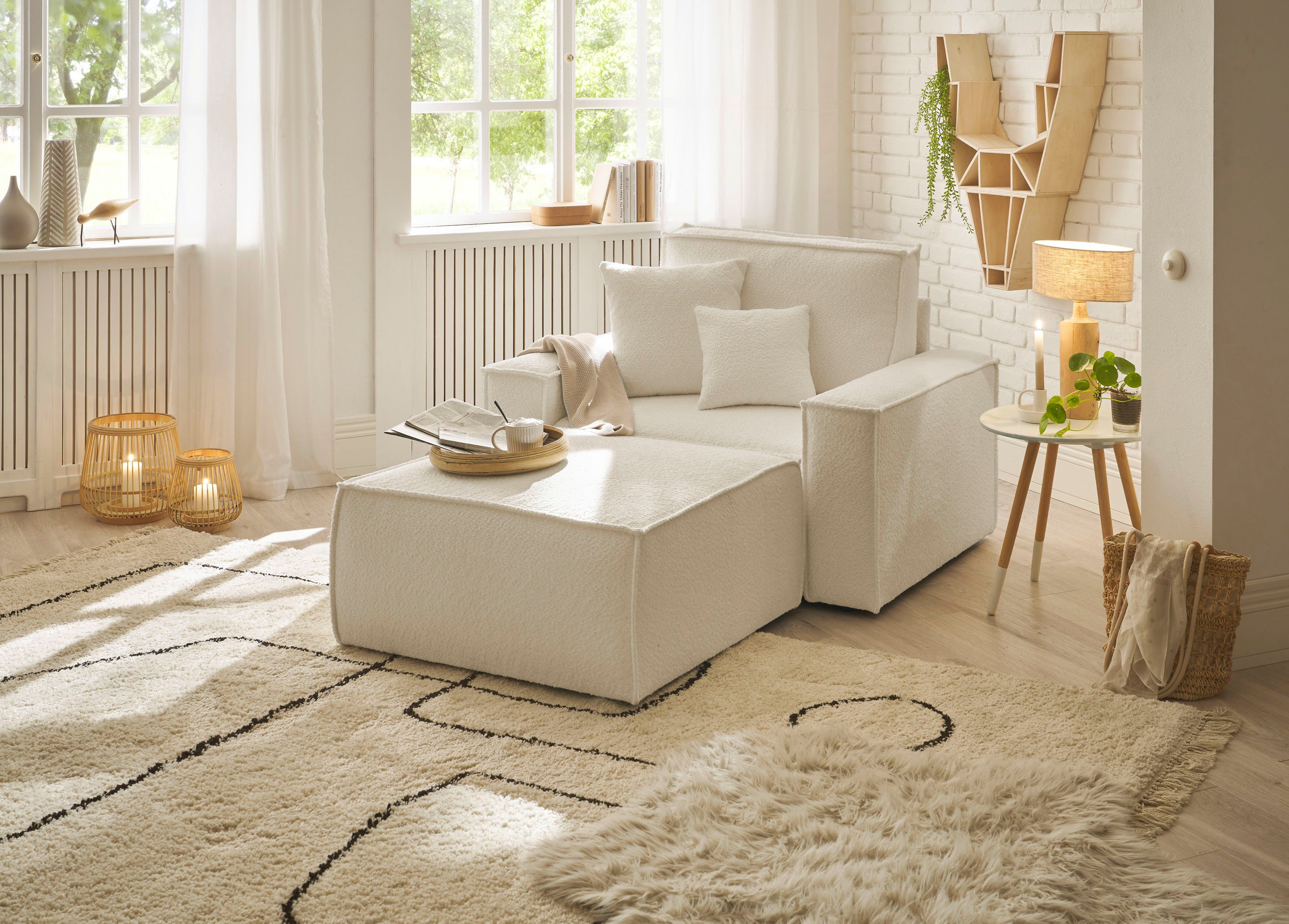 andas Loveseat Finnley Loveseat en hocker als set, passend bij de bekleding-serie Finnley (2-delig)