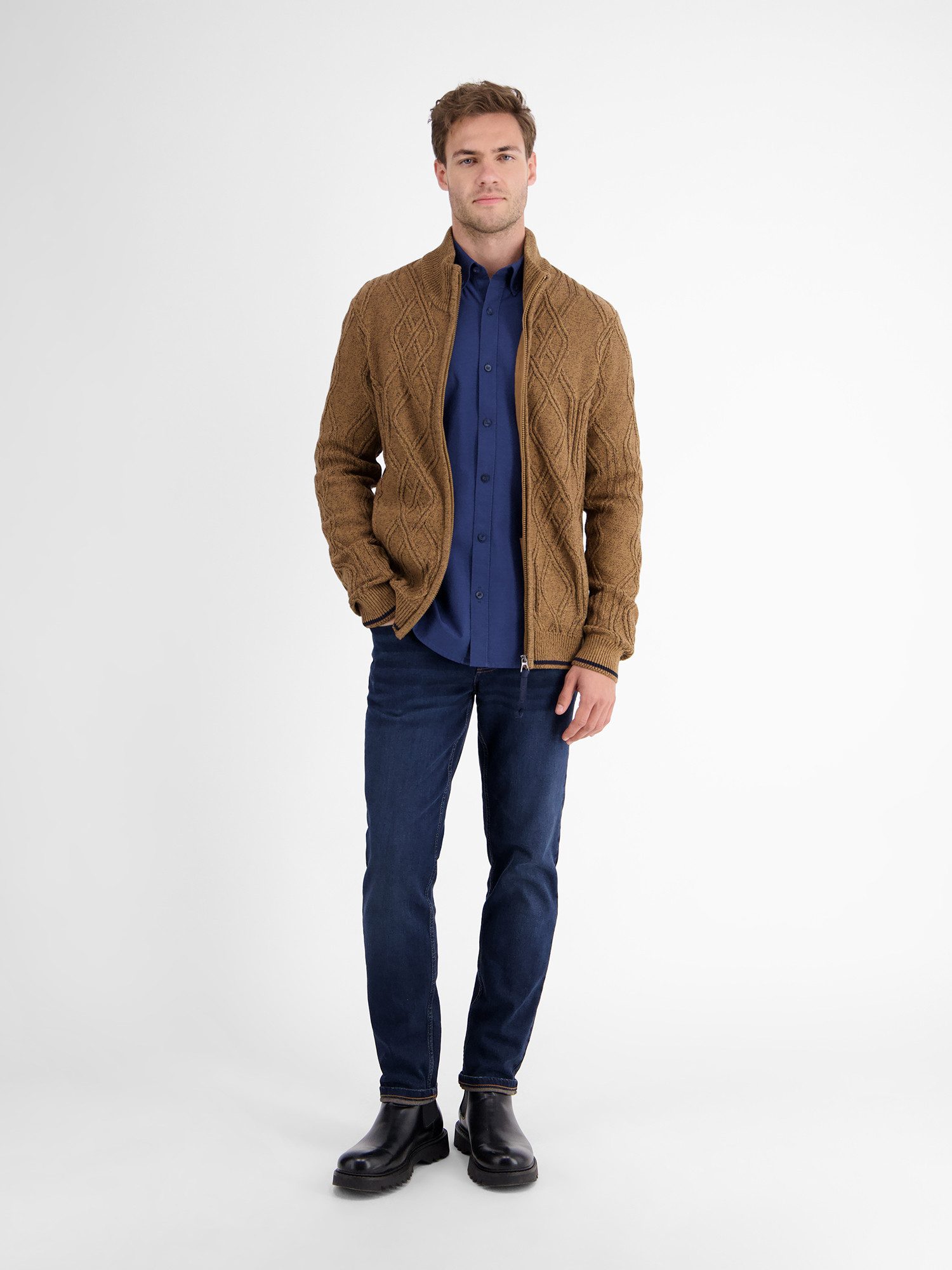 Lerros Vest LERROS Heren-vest met kabelpatroon