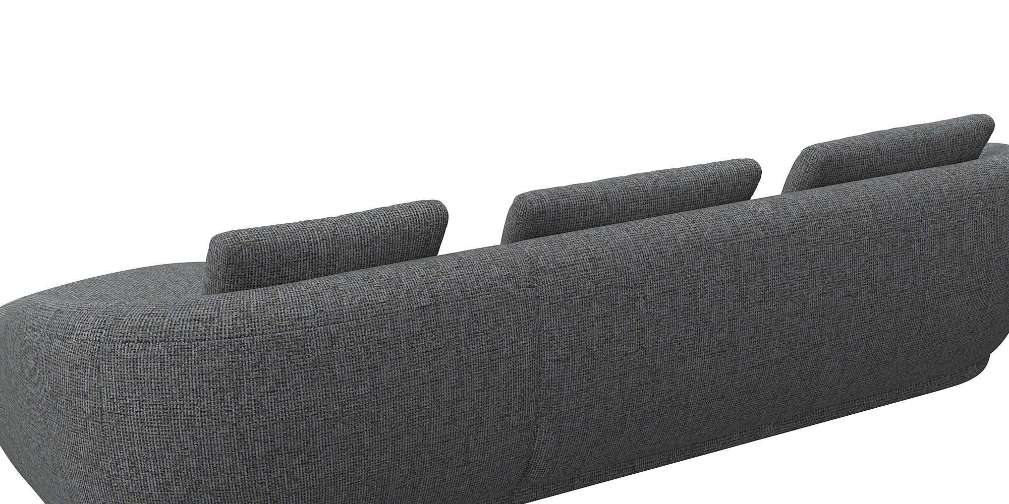 FLEXLUX Zithoek Torino, rond, L-vorm, bankhoek met recamière, longchair-sofa