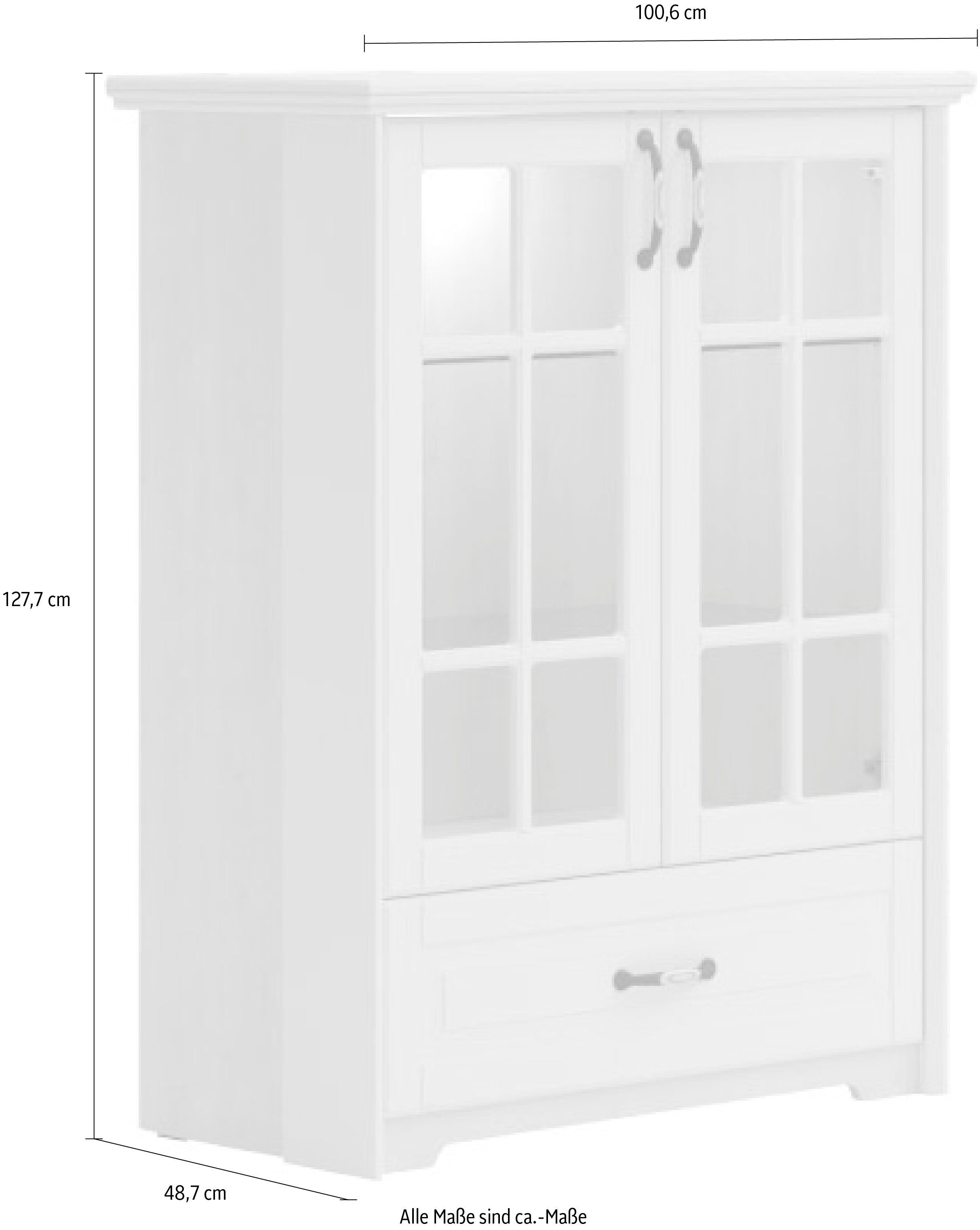 Home affaire Vitrinekast Evergreen Uv gelakt, deur met veiligheidsglas en soft-closefunctie