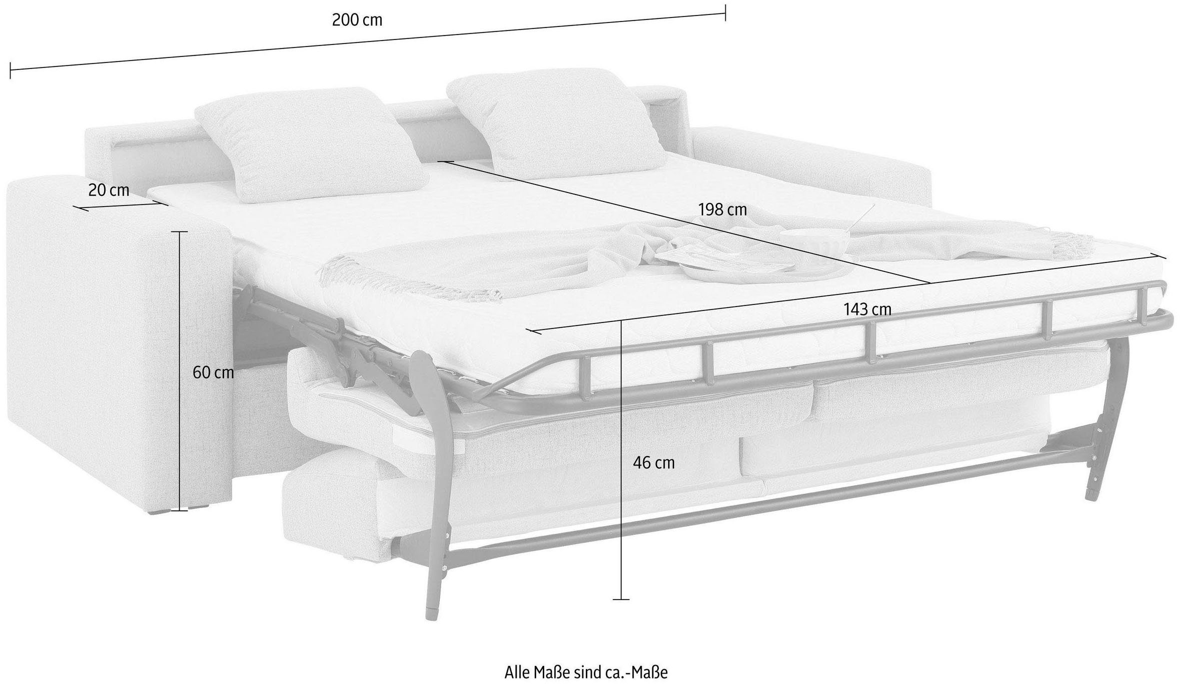 Home affaire Slaapbank Roma matras hoogte 14 cm Bedfunctie, met vering, lattenbodem, matras