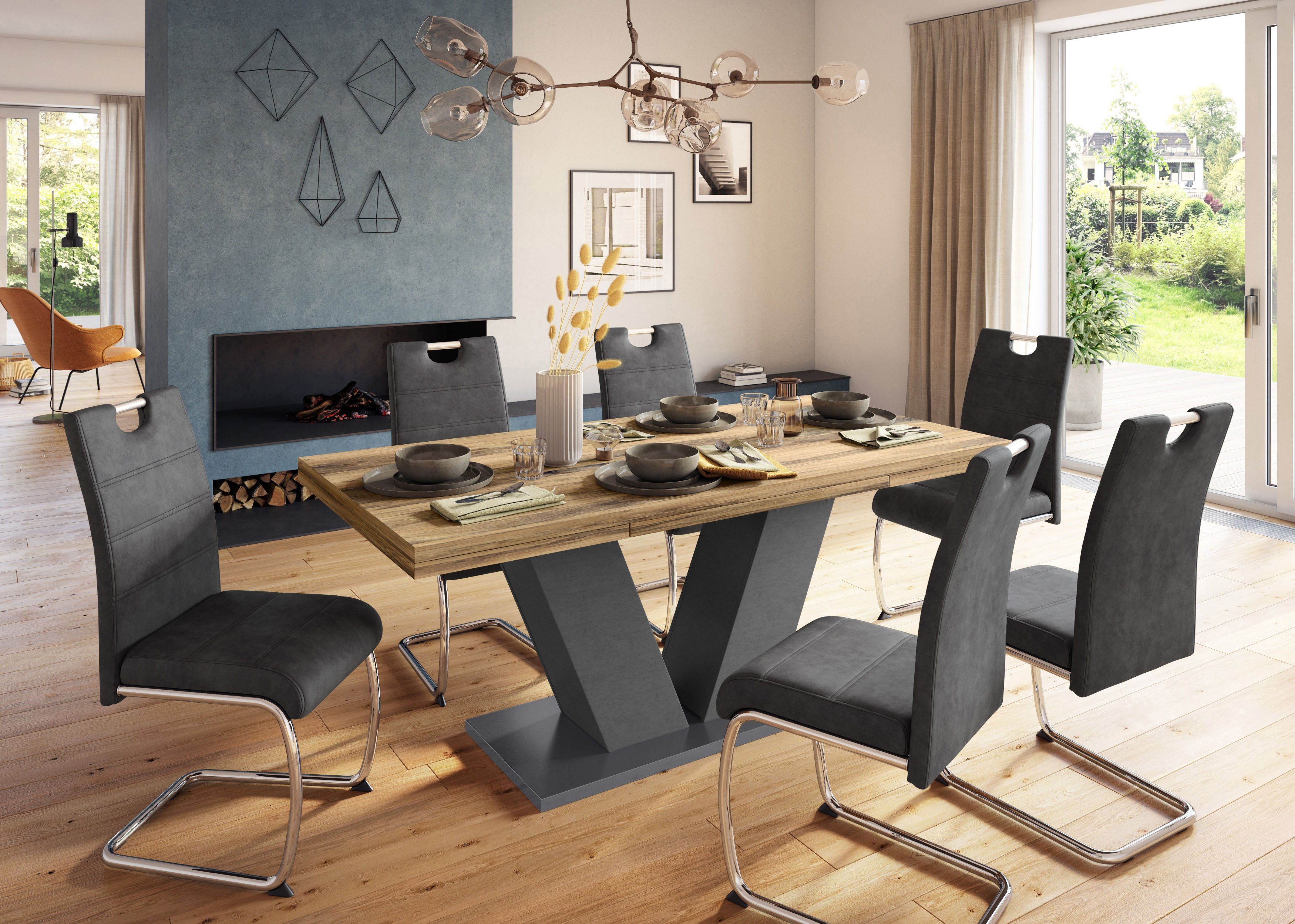 Mäusbacher Eettafel Comfort tafel TOPSELLER! Mäusbacher eettafel met V-frame en bodemplaat