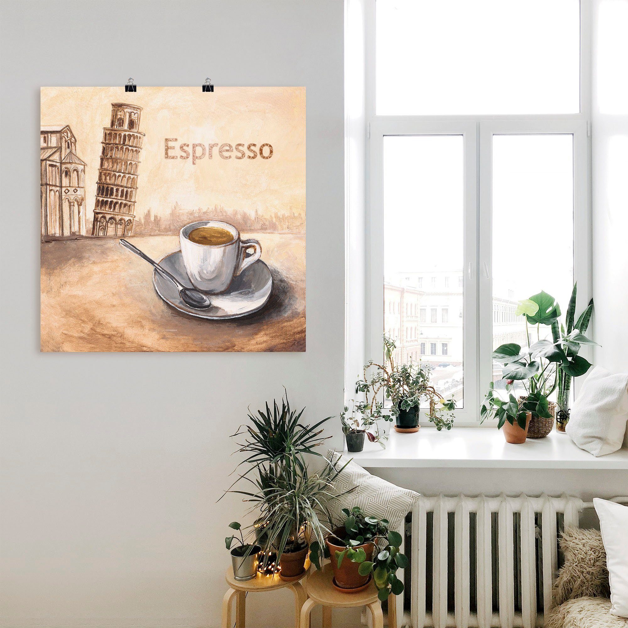 Artland Artprint Espresso in Pisa als artprint op linnen, poster in verschillende formaten maten